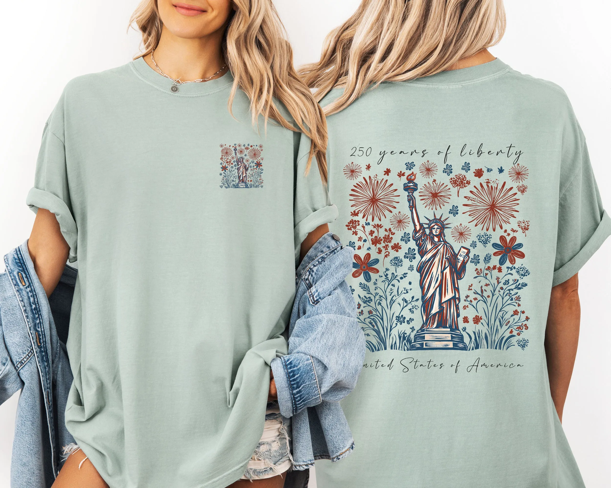 250 Years Of Liberty, Statue of Liberty, USA, Patriotic, America Pocket Comfort Colors T-Shirt sold by Refinery Number One product image thumbnail 5