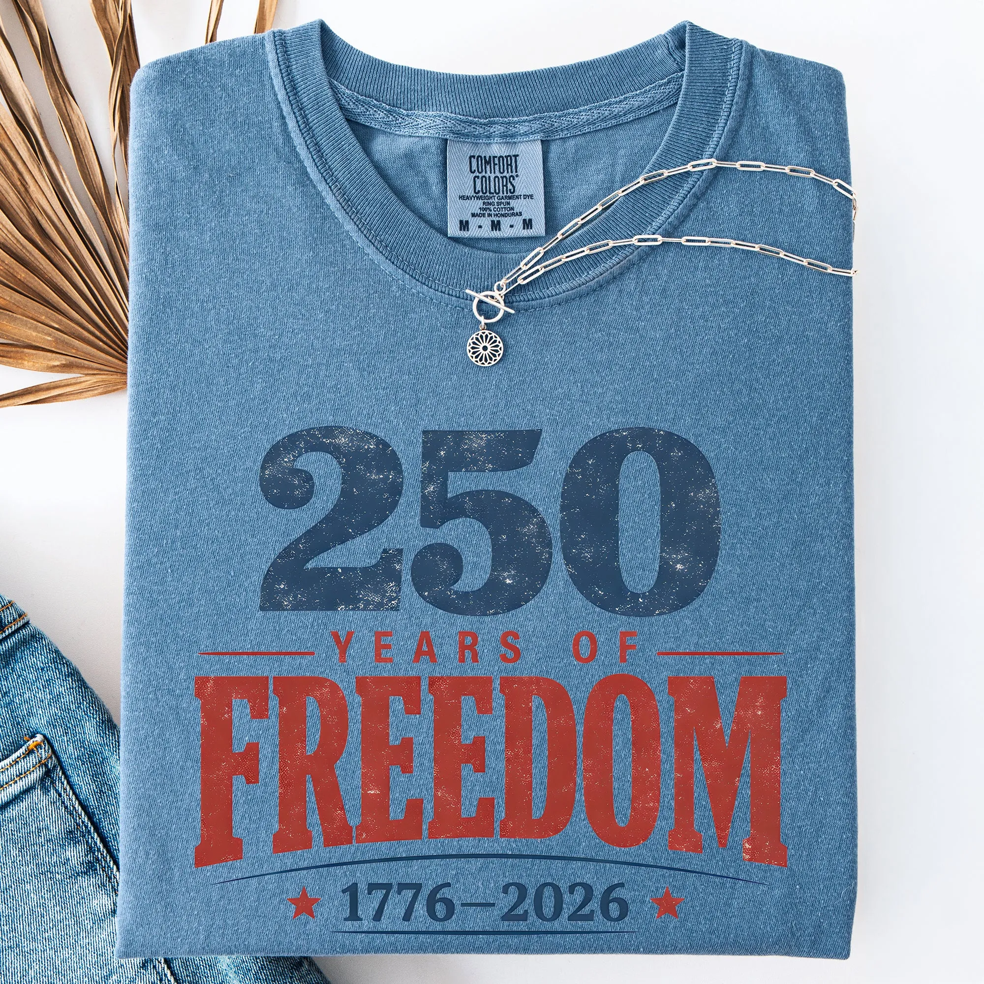 250 Years of Freedom, Vintage, Patriotic, USA, America Comfort Colors T-Shirt sold by Refinery Number One product image thumbnail 4