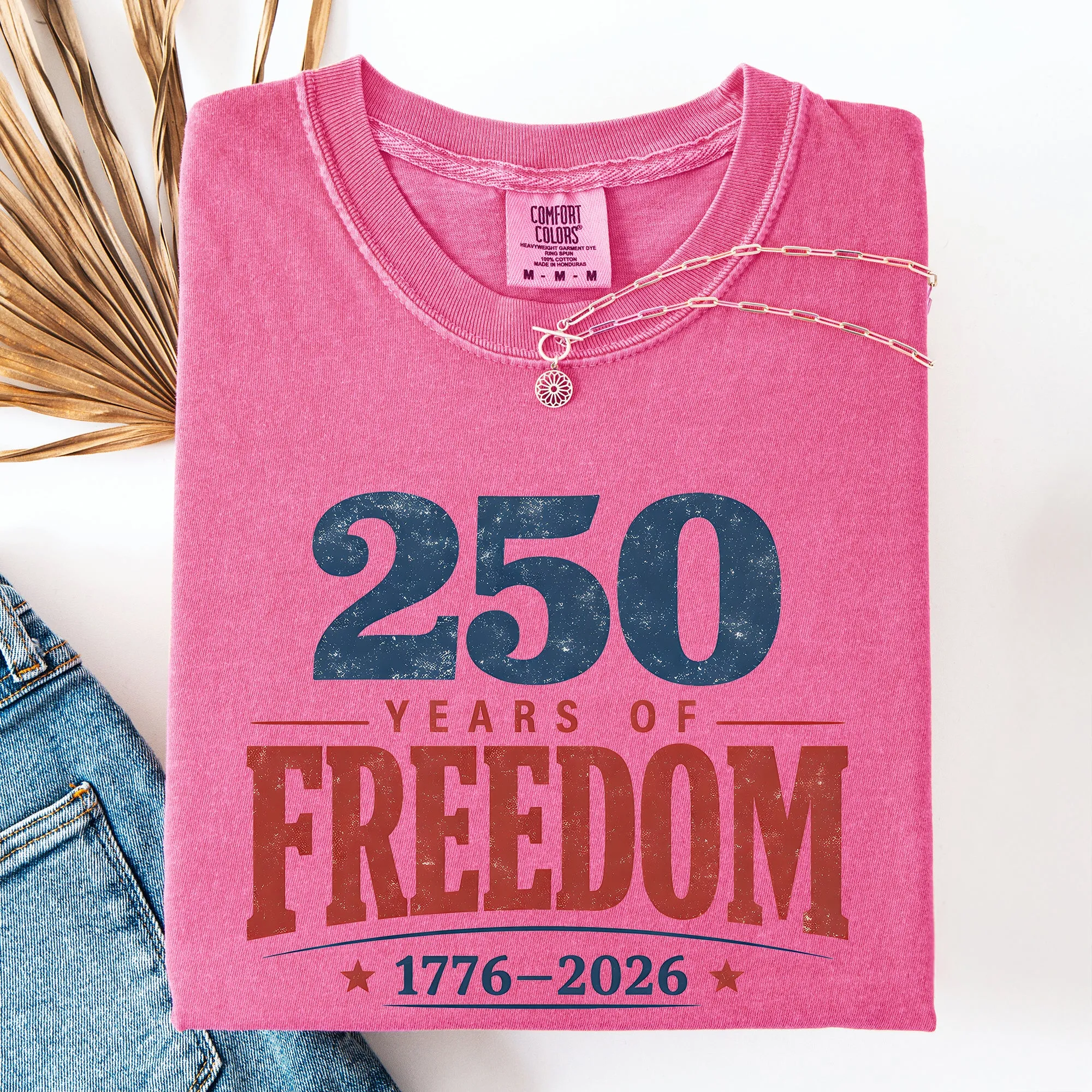 250 Years of Freedom, Vintage, Patriotic, USA, America Comfort Colors T-Shirt sold by Refinery Number One product image thumbnail 5