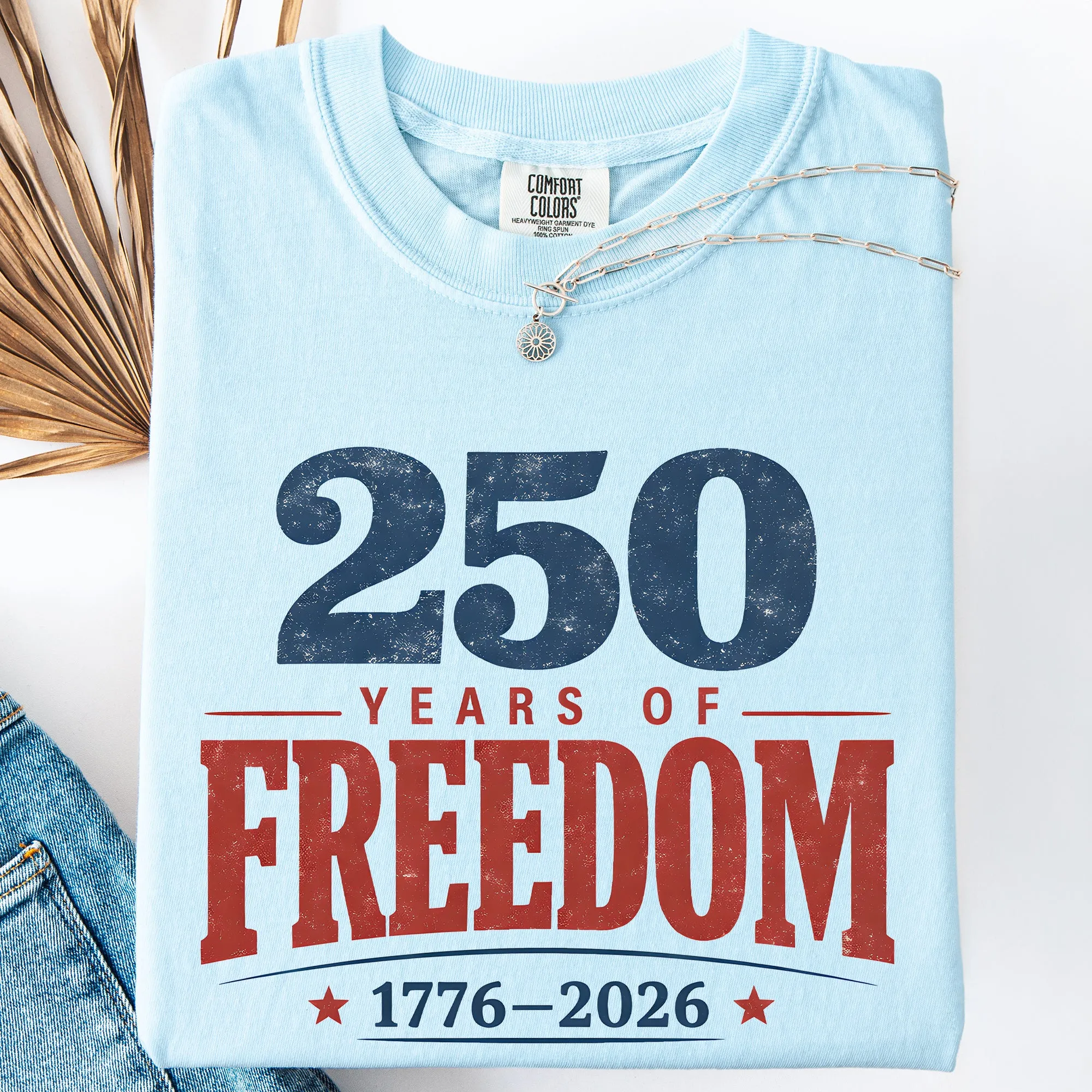 250 Years of Freedom, Vintage, Patriotic, USA, America Comfort Colors T-Shirt sold by Refinery Number One product image thumbnail 2