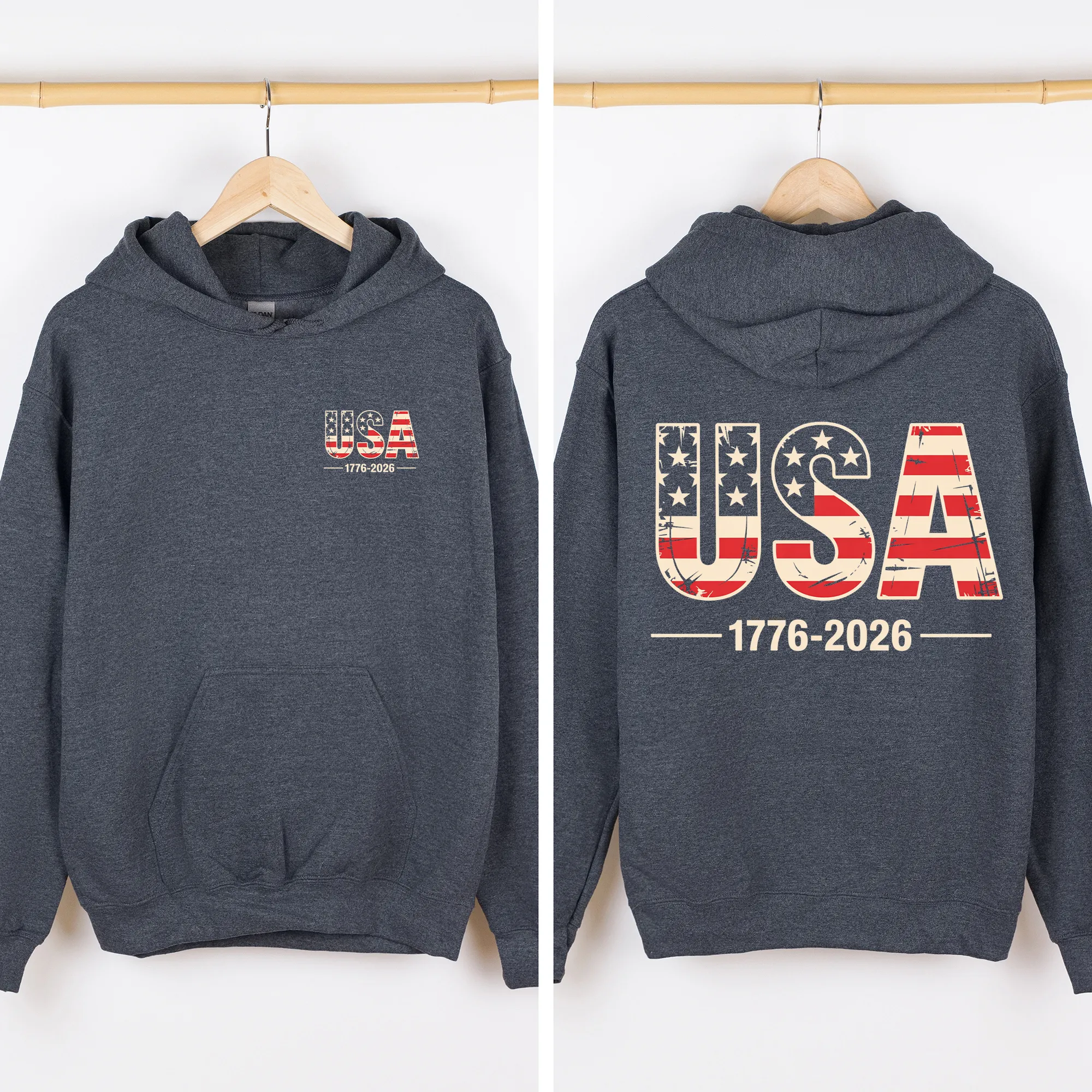 USA, US Flag, 4th of July, America, Patriotic Unisex Sweatshirt sold by Refinery Number One product image thumbnail 2