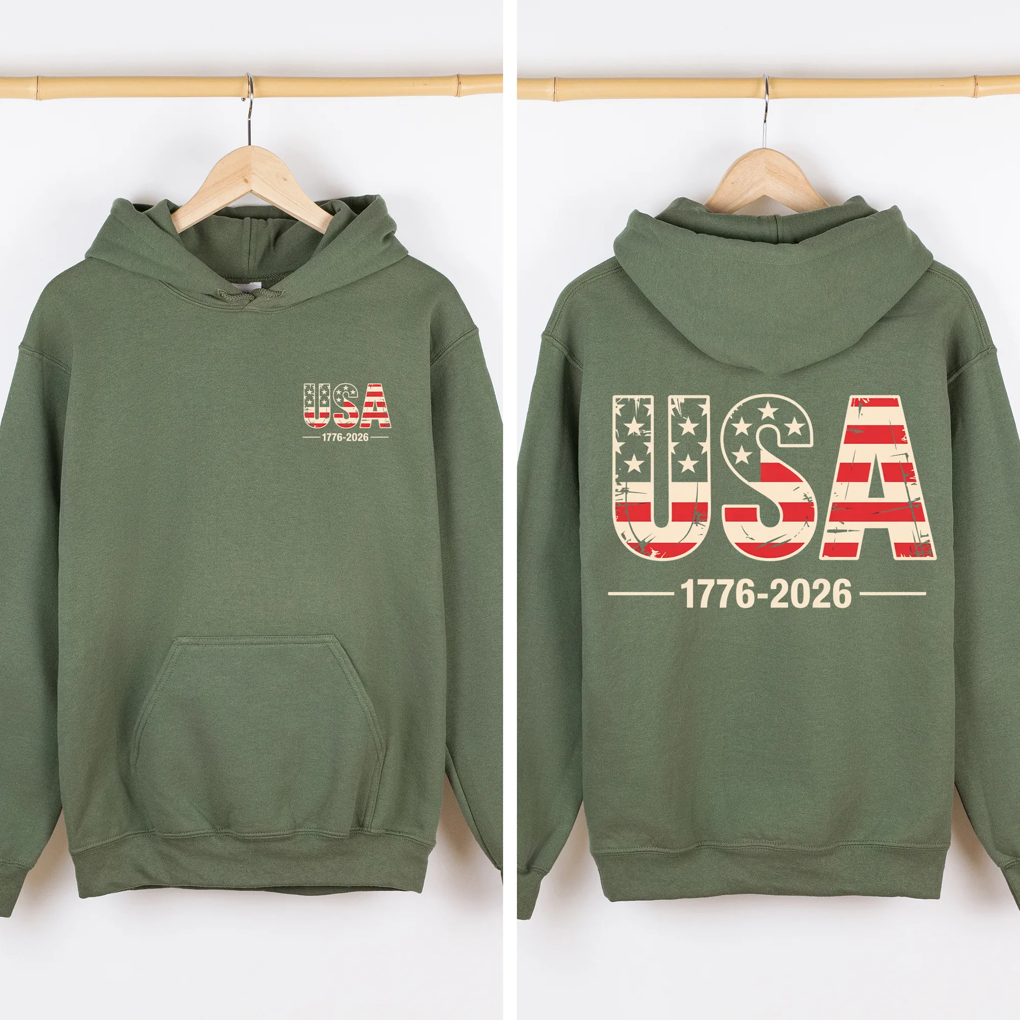 USA, US Flag, 4th of July, America, Patriotic Unisex Sweatshirt sold by Refinery Number One product image thumbnail 3