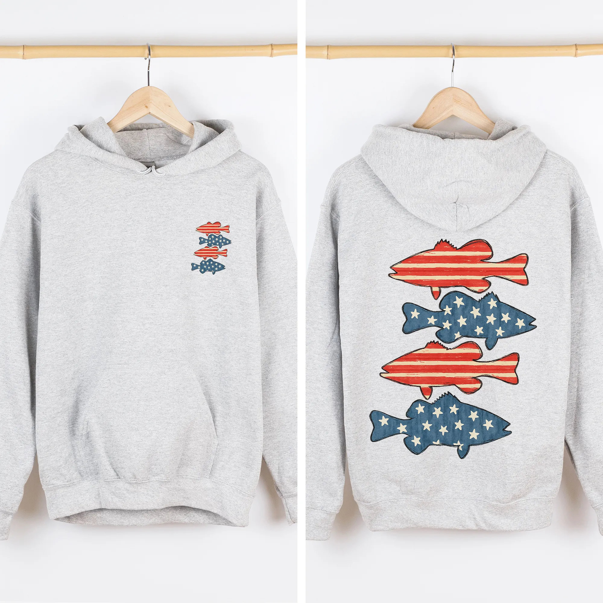 Fishing, Stars and Stripes, America, USA, 4th of July, Unisex Sweatshirt sold by Refinery Number One product image thumbnail 3