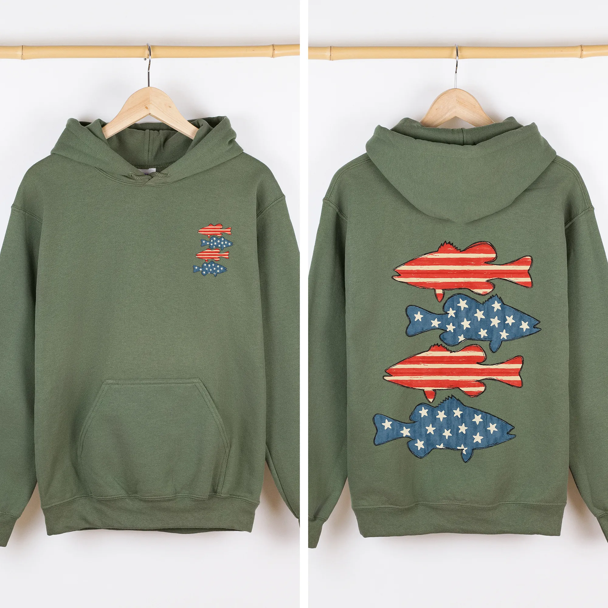 Fishing, Stars and Stripes, America, USA, 4th of July, Unisex Sweatshirt sold by Refinery Number One product image thumbnail 4