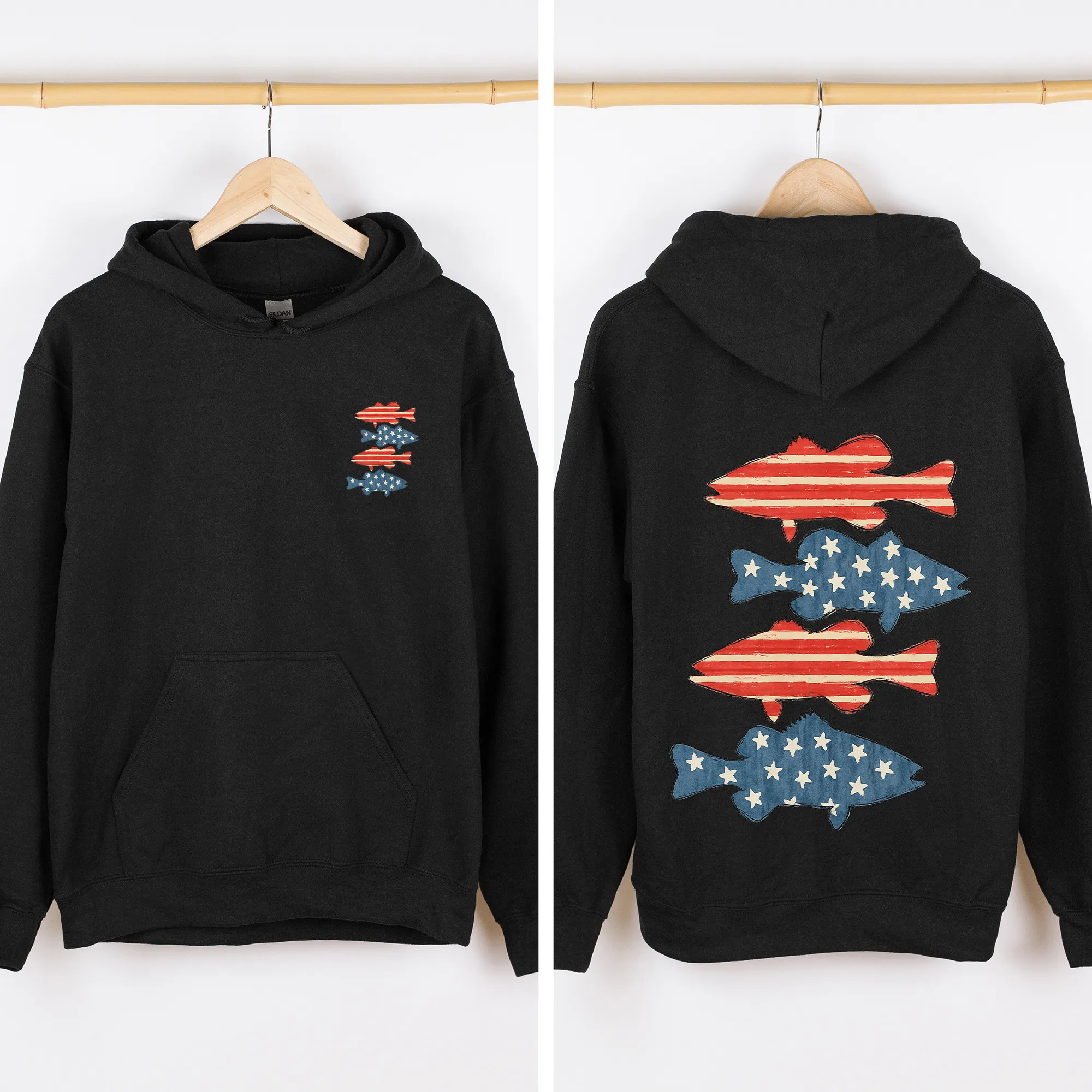 Fishing, Stars and Stripes, America, USA, 4th of July, Unisex Sweatshirt sold by Refinery Number One product image thumbnail 5