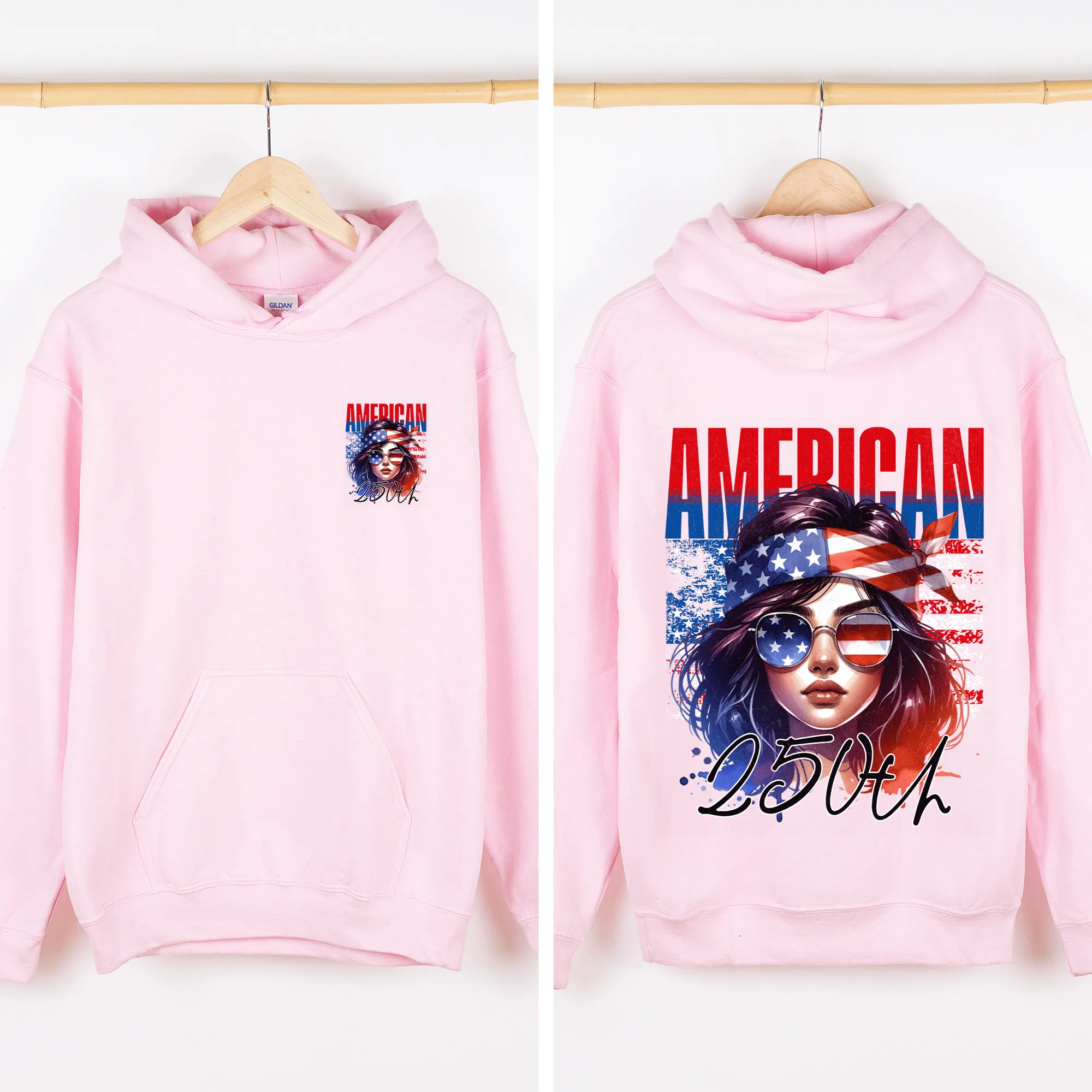 American Girl, 250th Anniversary, USA, US Flag, 4th of July Sweatshirt sold by Refinery Number One