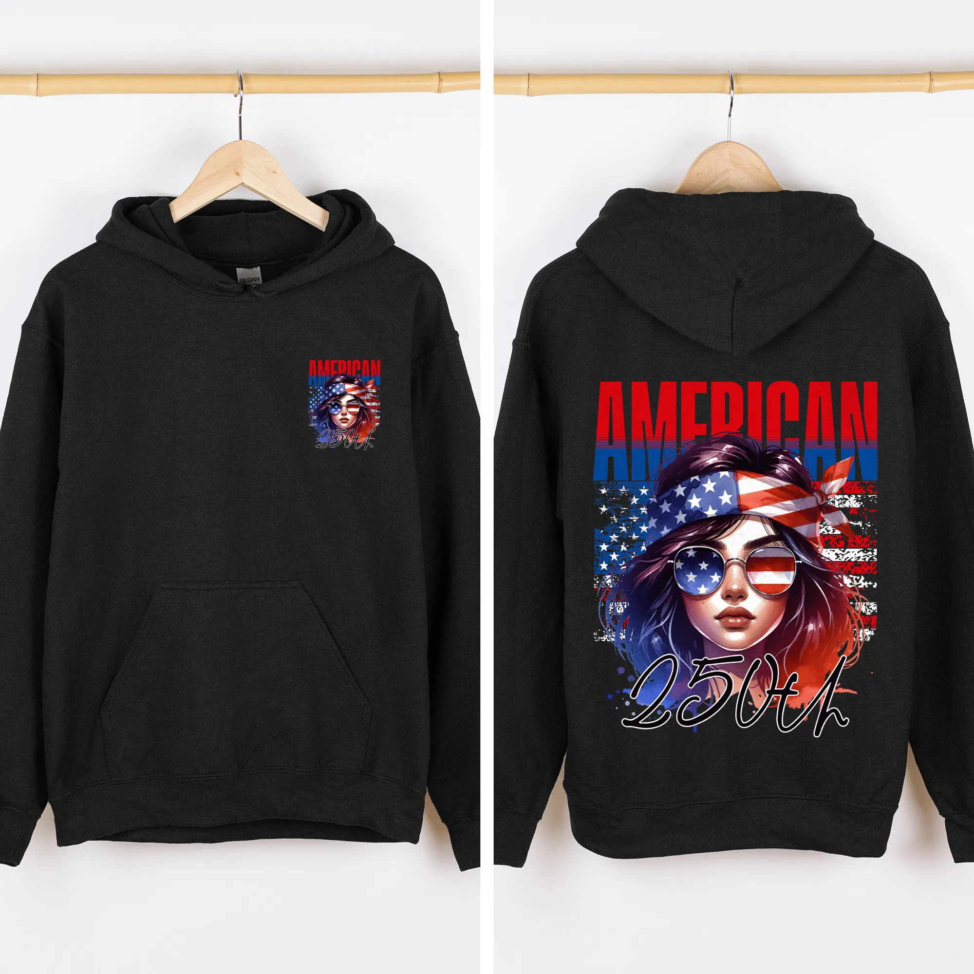 American Girl, 250th Anniversary, USA, US Flag, 4th of July Sweatshirt sold by Refinery Number One product image thumbnail 4