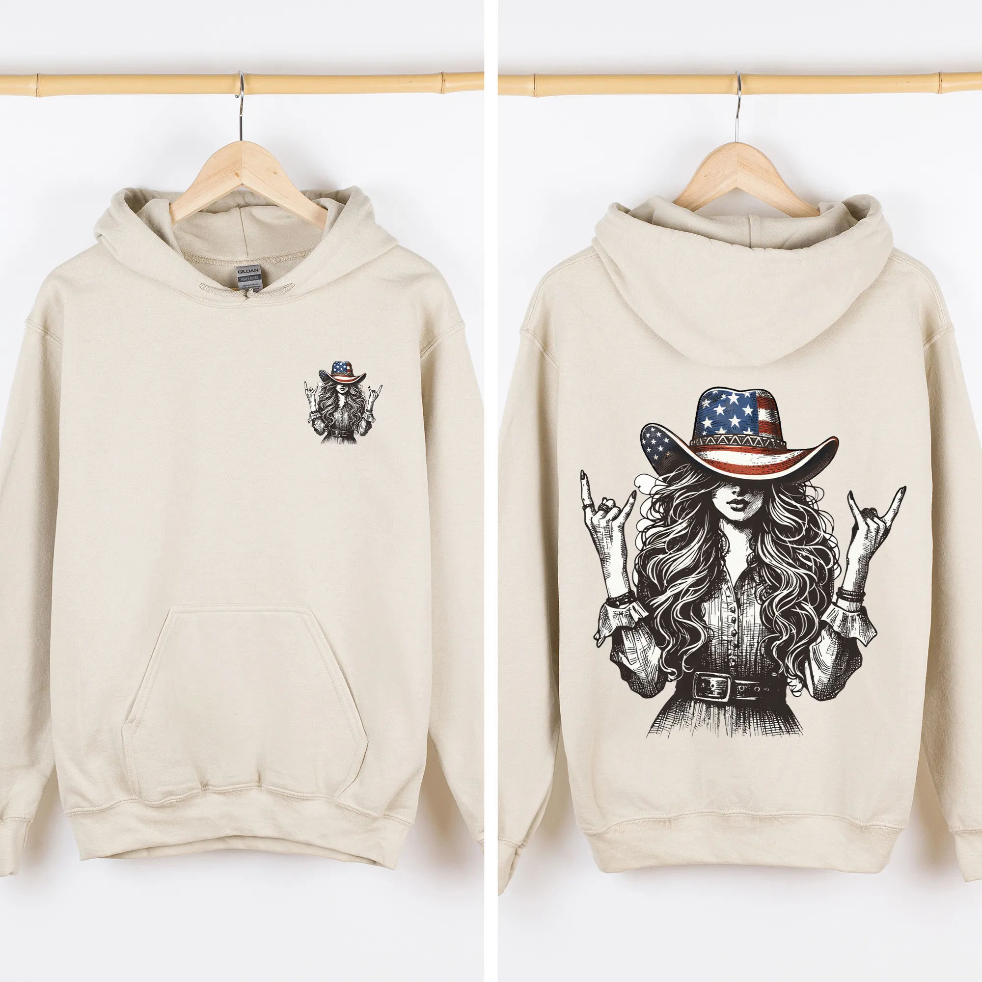 American Girl, Country, Hat, Western, USA, 4th of July Sweatshirt sold by Refinery Number One product image thumbnail 3