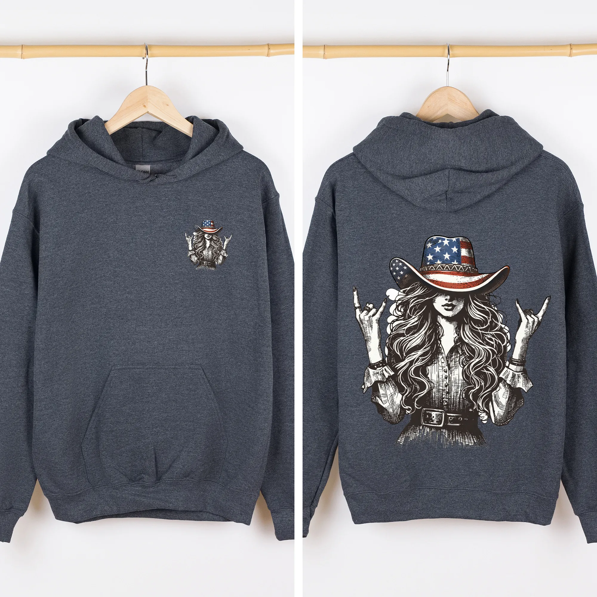 American Girl, Country, Hat, Western, USA, 4th of July Sweatshirt sold by Refinery Number One product image thumbnail 5