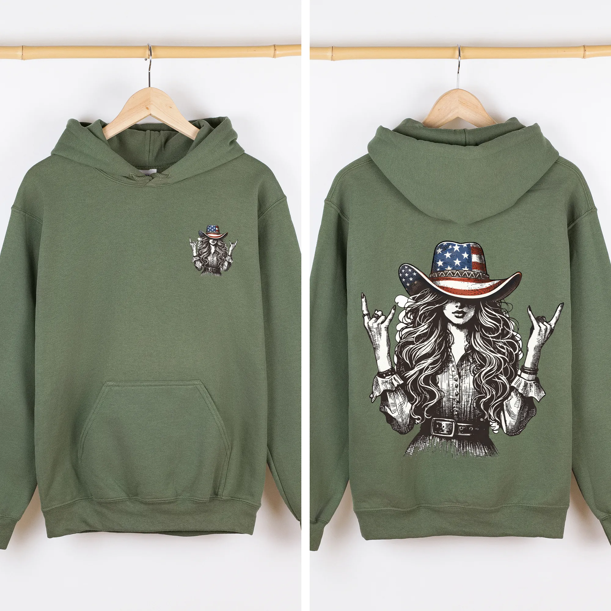 American Girl, Country, Hat, Western, USA, 4th of July Sweatshirt sold by Refinery Number One product image thumbnail 4