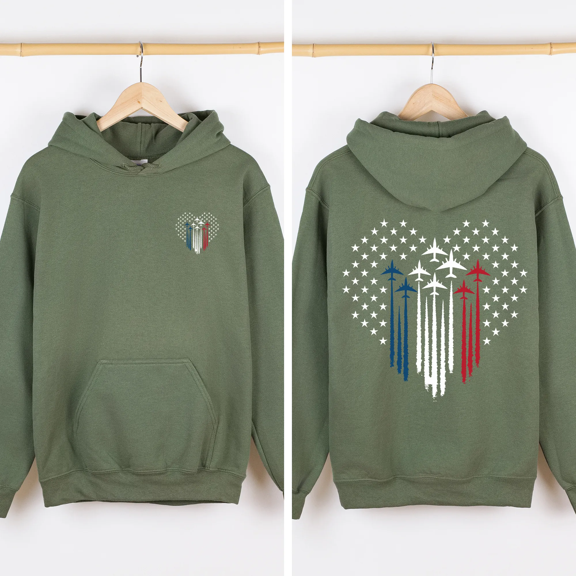American Fighter Jets, Heart, USA, 4th of July Unisex Sweatshirt sold by Refinery Number One product image thumbnail 3