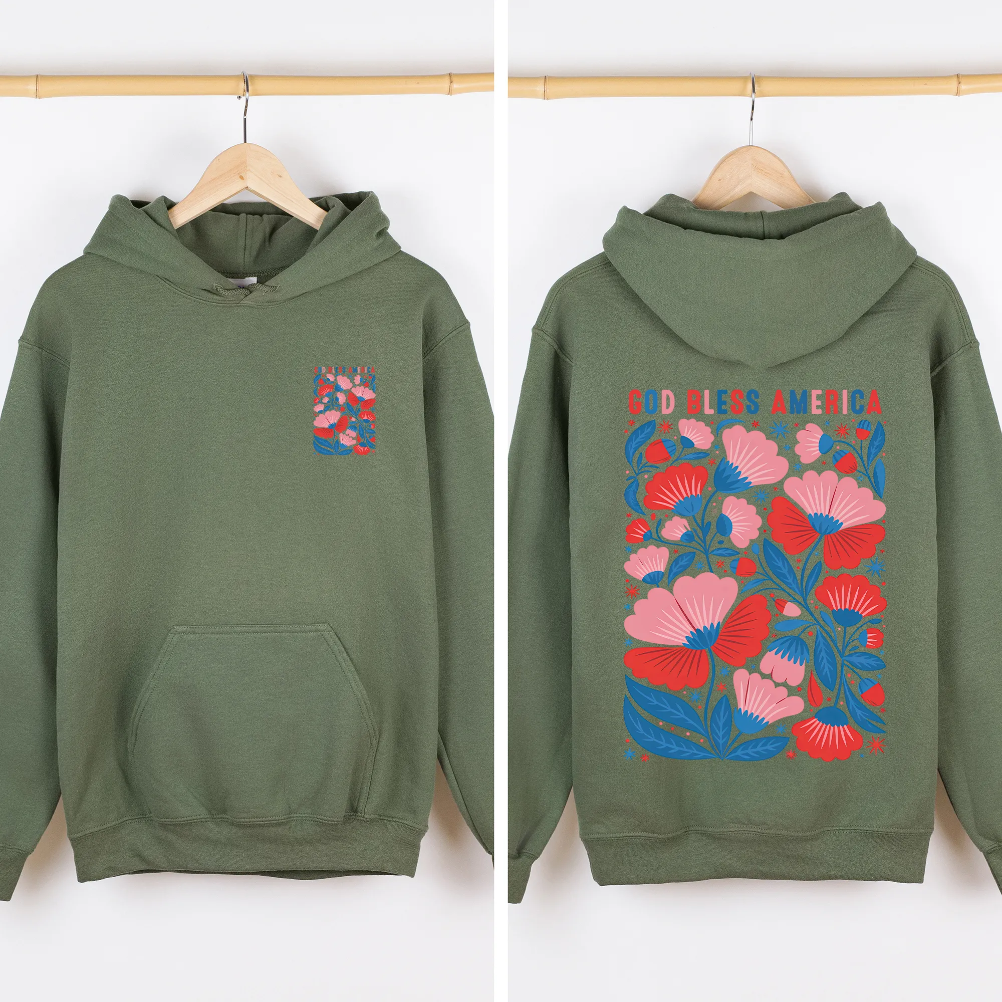 God Bless America, Floral, Flowers, USA, 4th of July Sweatshirt sold by Refinery Number One product image thumbnail 5