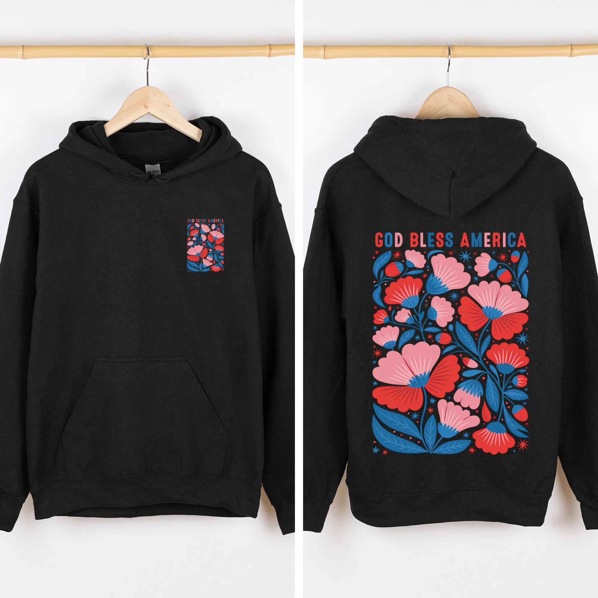 God Bless America, Floral, Flowers, USA, 4th of July Sweatshirt sold by Refinery Number One product image thumbnail 4