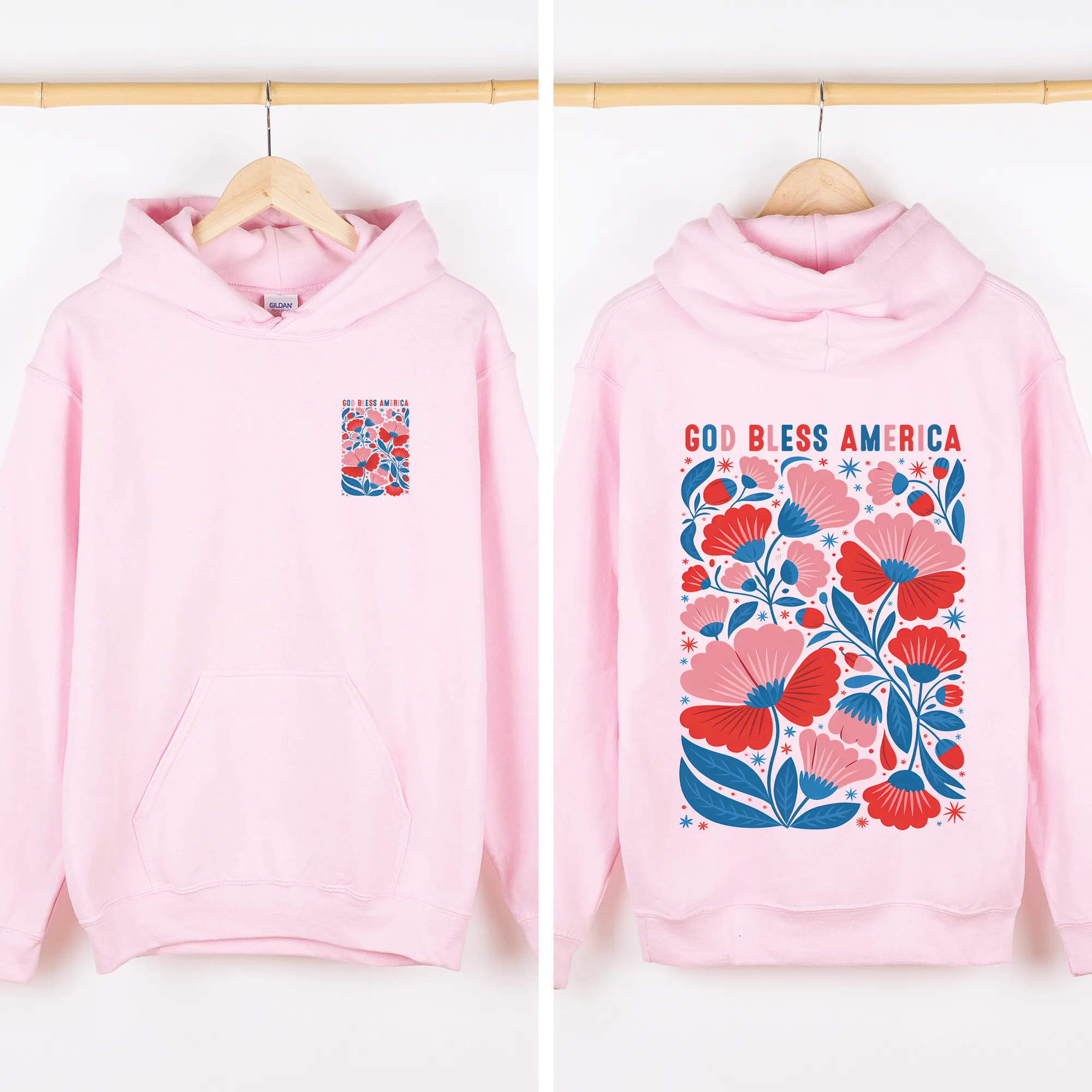 God Bless America, Floral, Flowers, USA, 4th of July Sweatshirt sold by Refinery Number One