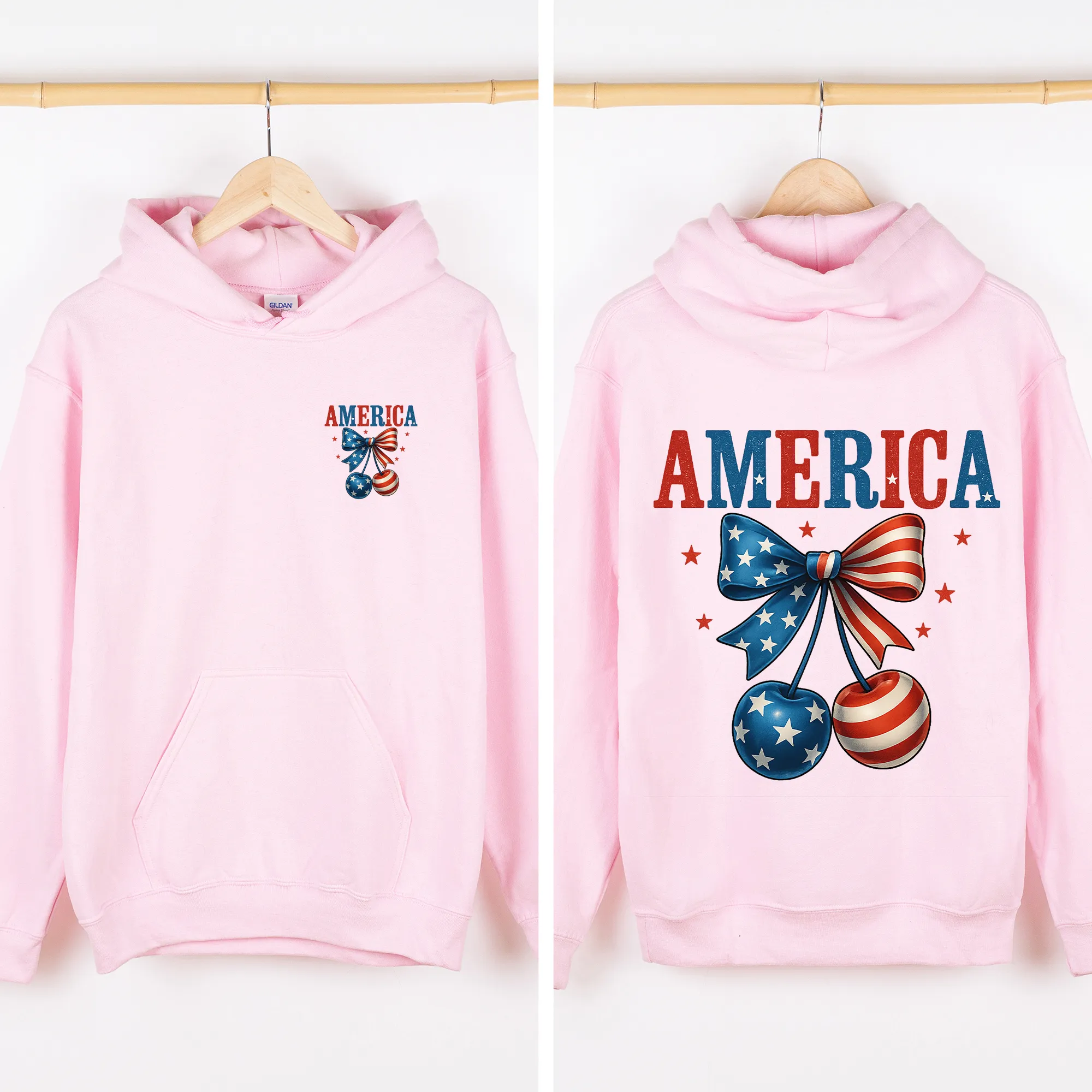 America, Cherries, Flag, USA, 4th of July Sweatshirt sold by Refinery Number One