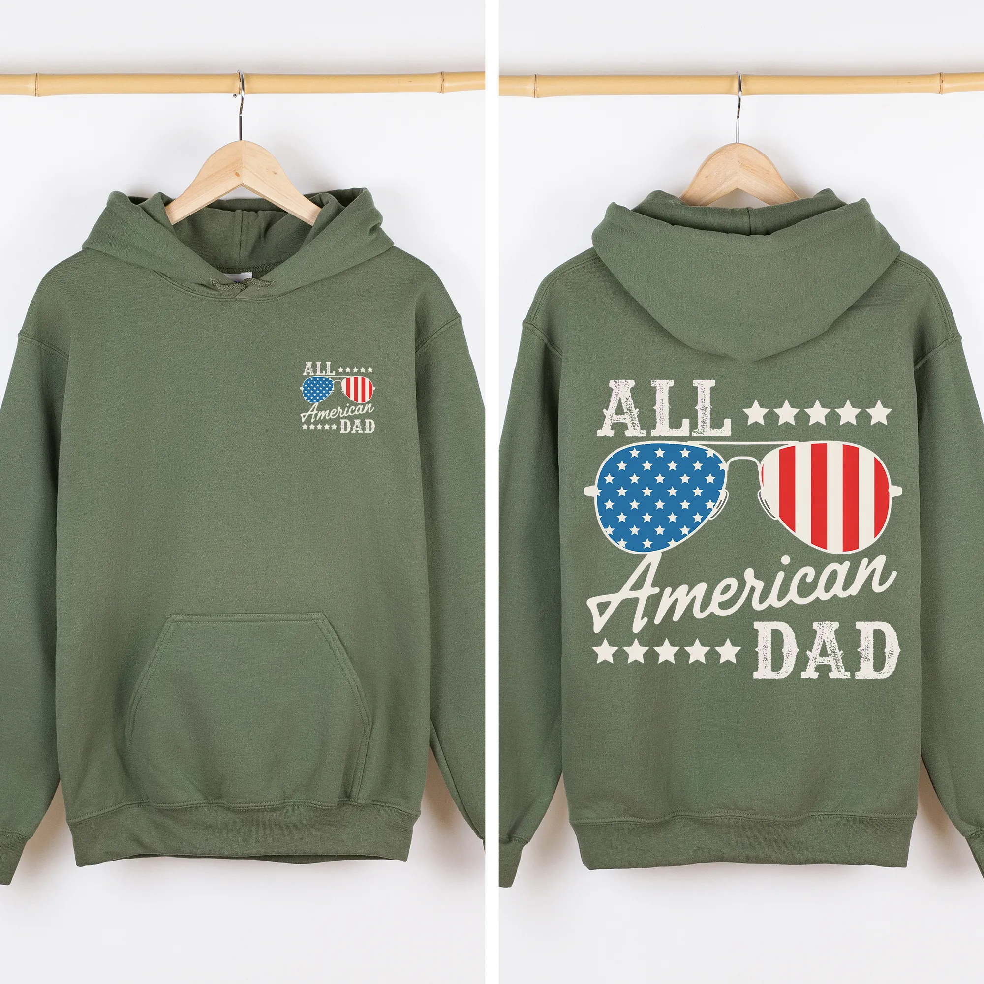 All American Dad, Glasses, US Flag, USA, 4th of July Sweatshirt sold by Refinery Number One product image thumbnail 3