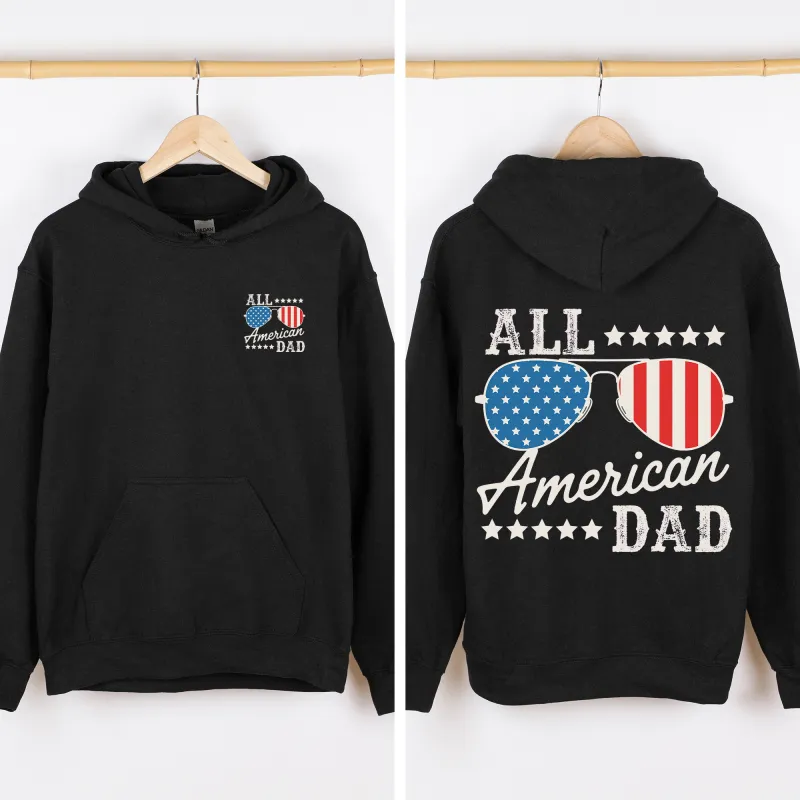 All American Dad, Glasses, US Flag, USA, 4th of July Sweatshirt made by Refinery Number One