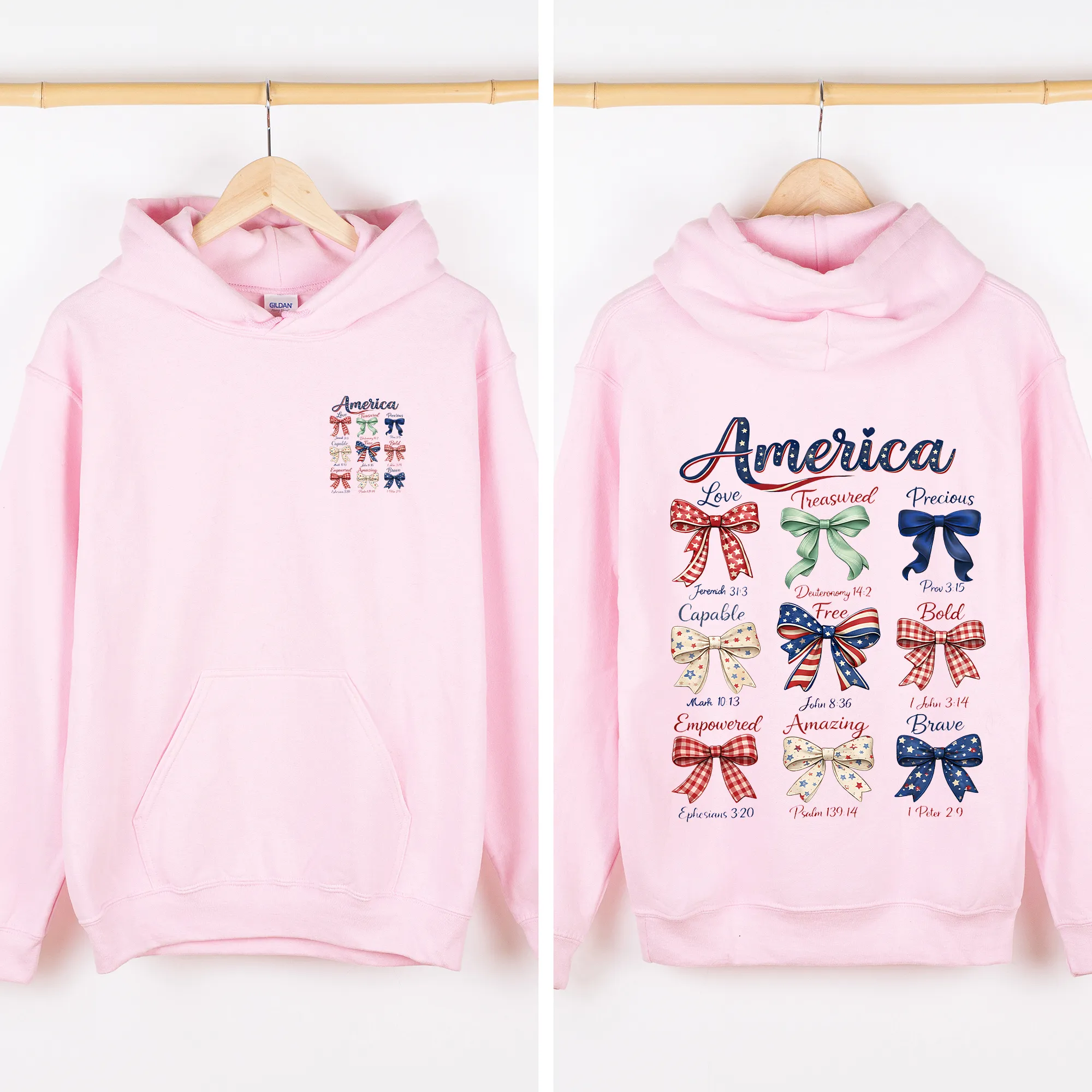 America, Bows, Colorful, 4th of July, USA Sweatshirt sold by Refinery Number One