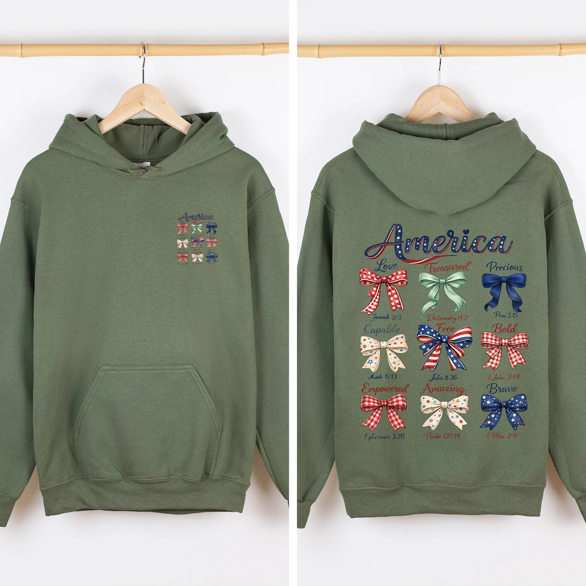 America, Bows, Colorful, 4th of July, USA Sweatshirt sold by Refinery Number One product image thumbnail 4