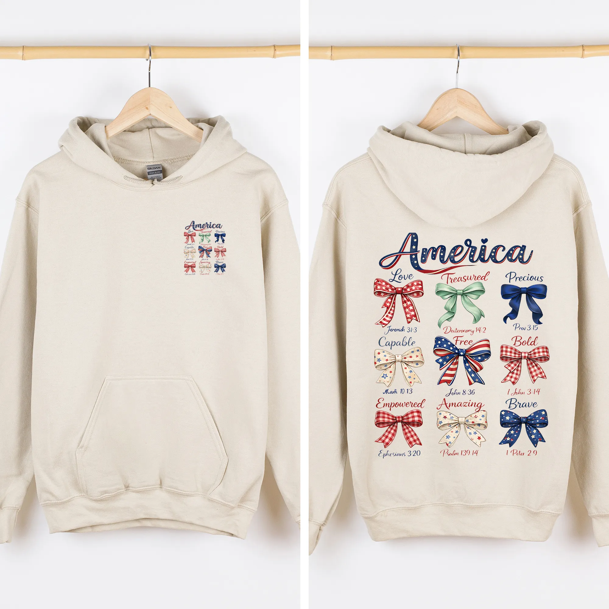 America, Bows, Colorful, 4th of July, USA Sweatshirt sold by Refinery Number One product image thumbnail 2