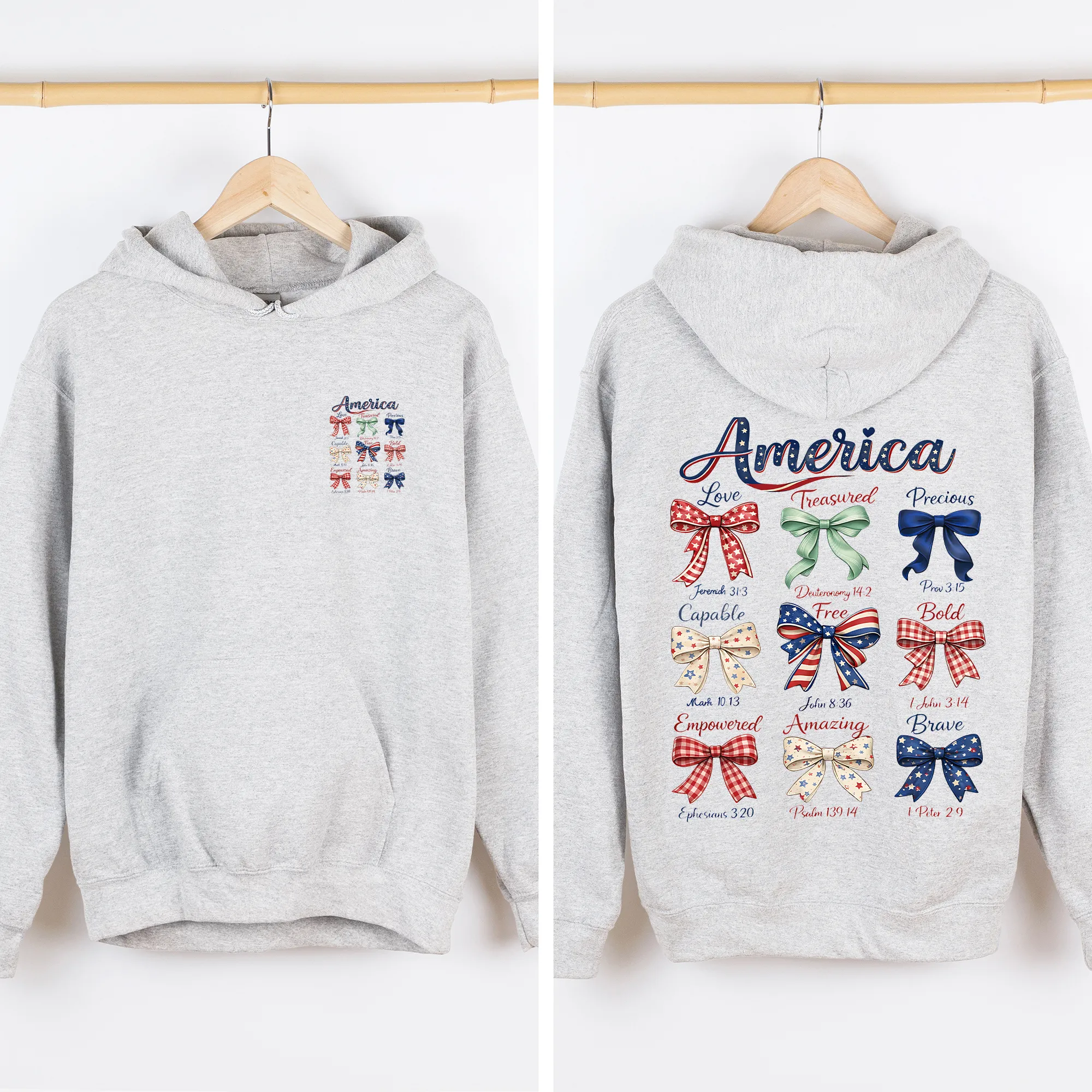 America, Bows, Colorful, 4th of July, USA Sweatshirt sold by Refinery Number One product image thumbnail 3