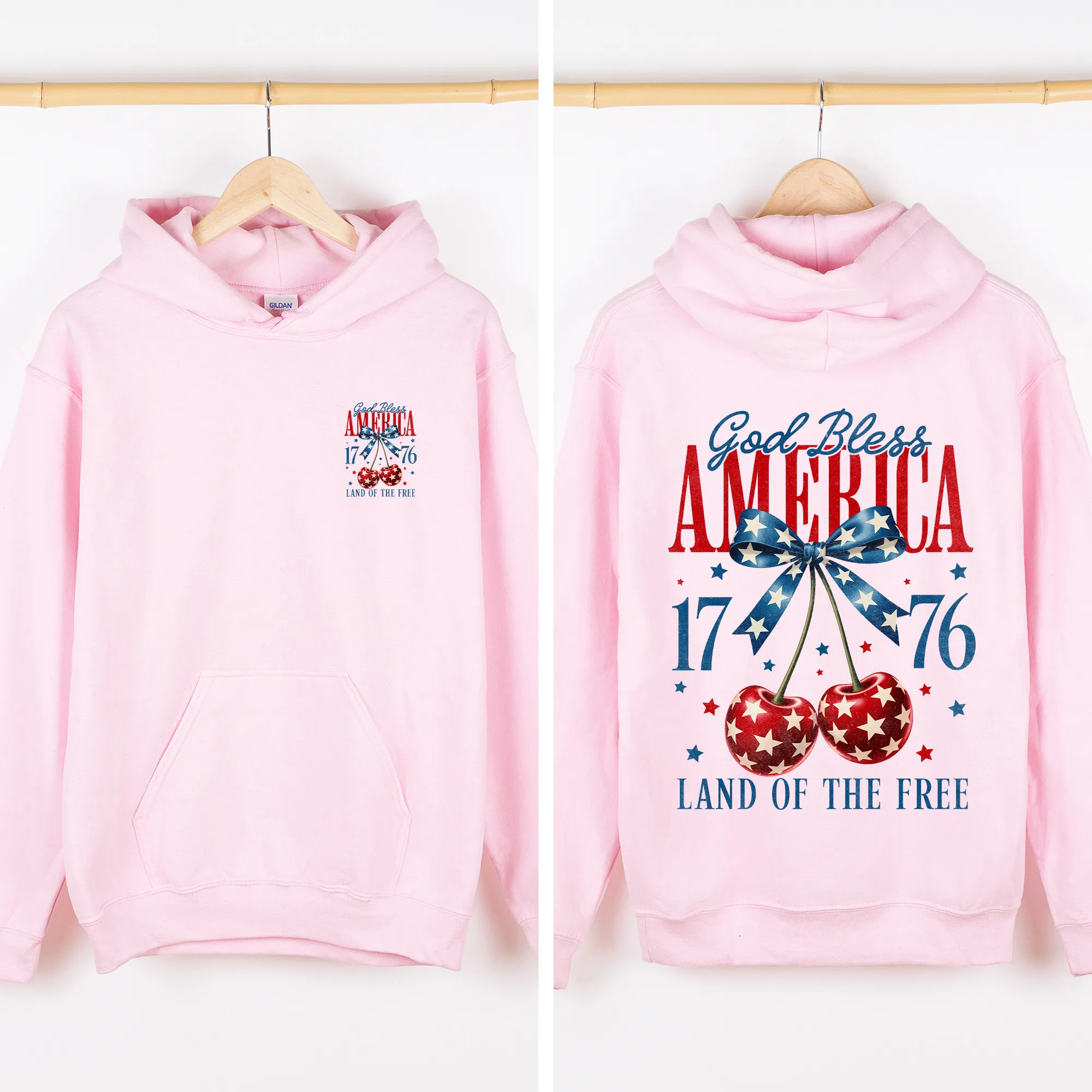 God Bless America, Cherries, Bow, 4th of July, 1776 Sweatshirt sold by Refinery Number One