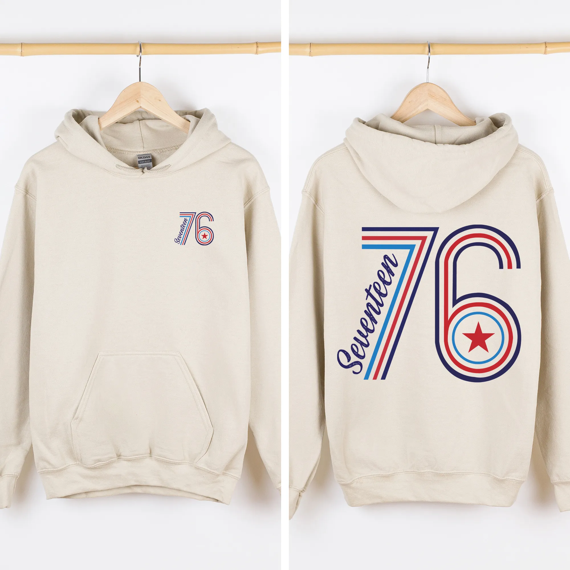Seventeen 76, America, USA,4th of July, Unisex Sweatshirt sold by Refinery Number One product image thumbnail 3