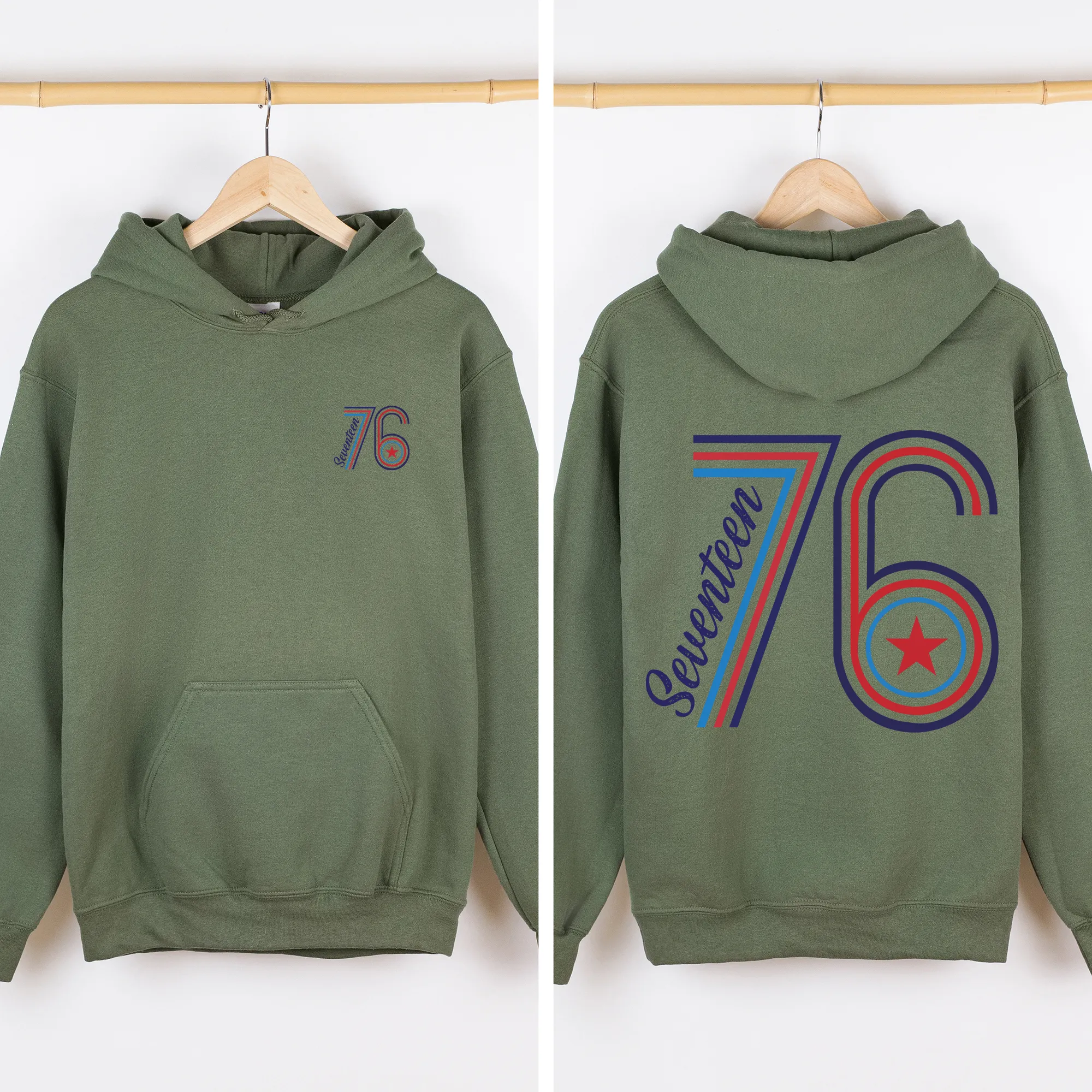 Seventeen 76, America, USA,4th of July, Unisex Sweatshirt sold by Refinery Number One product image thumbnail 4