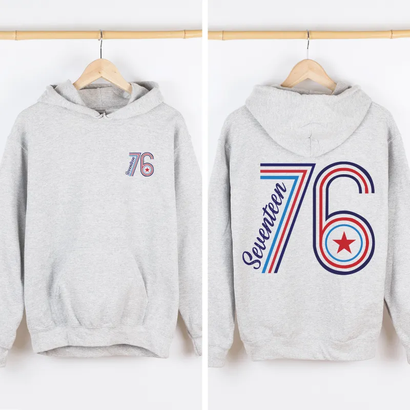 Seventeen 76, America, USA,4th of July, Unisex Sweatshirt made by Refinery Number One
