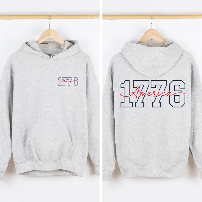 1776, America, 4th of July, USA, Unisex, Patriotic Sweatshirt made by Refinery Number One