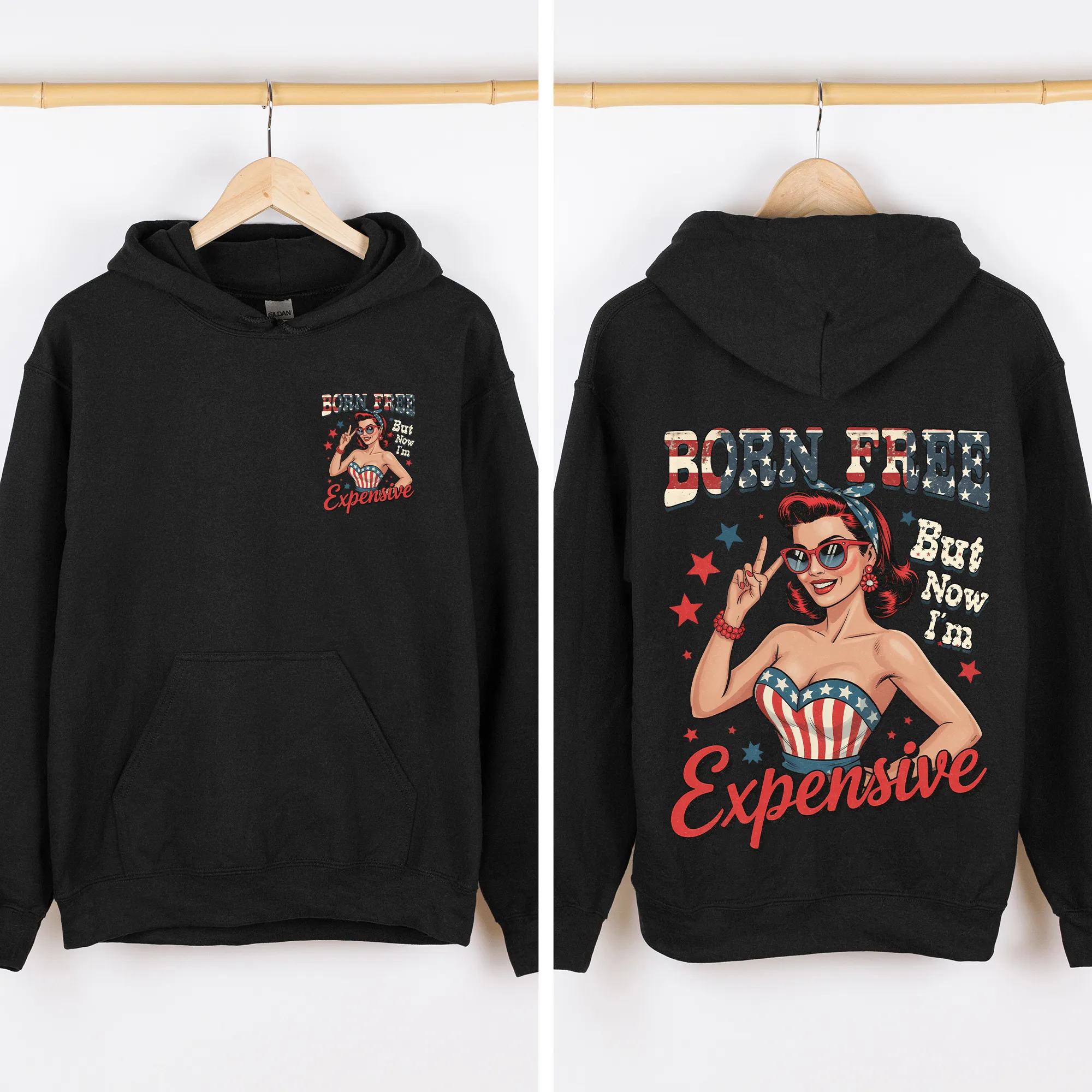 Born Free, But Now I'm Expensive, American Girl, 4th of July Sweatshirt sold by Refinery Number One product image thumbnail 5