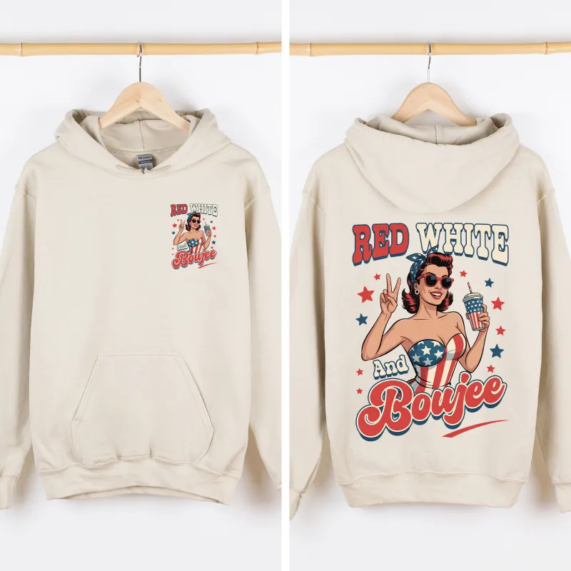 Red White Boujee, American Girl, 4th of July Sweatshirt made by Refinery Number One