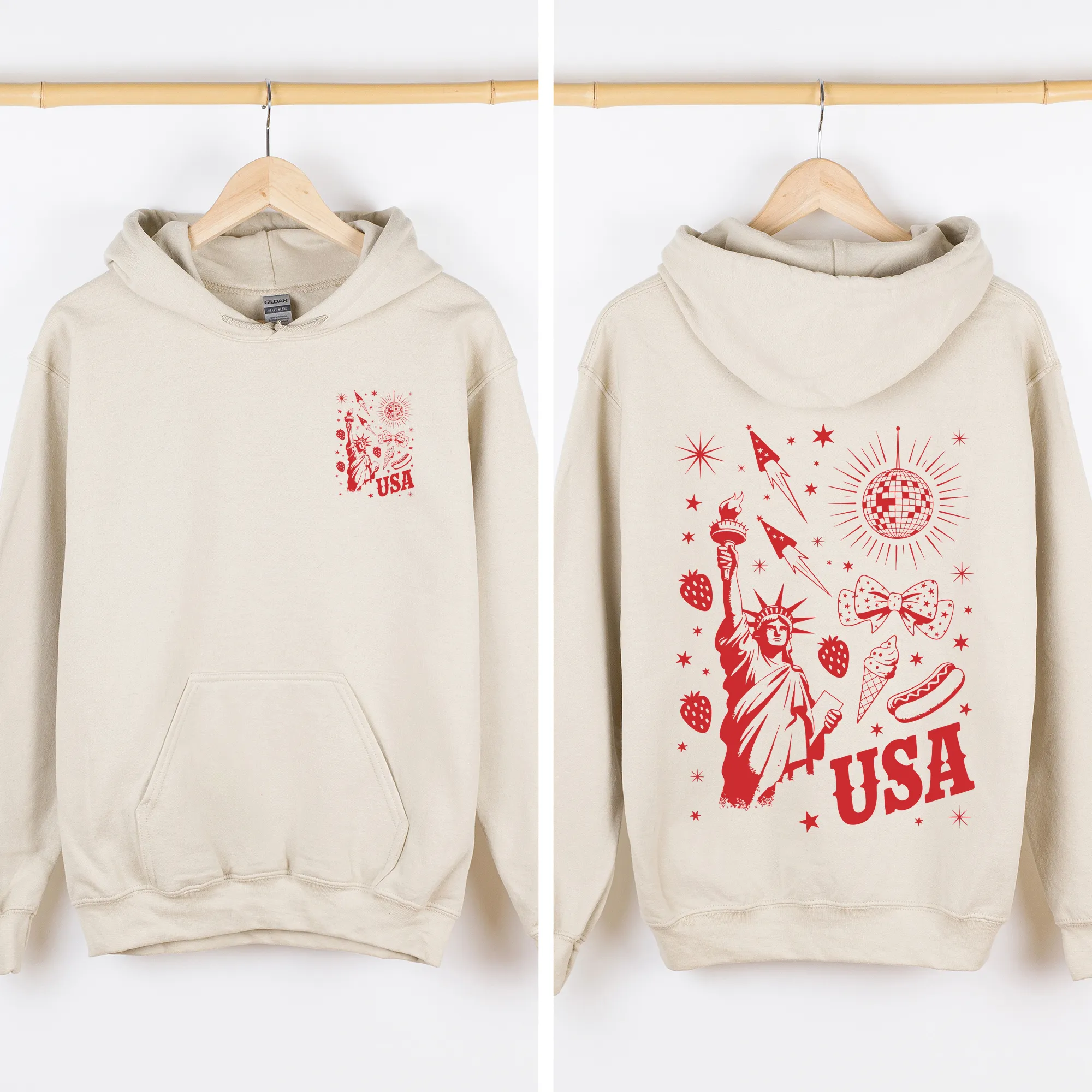 USA, Doodles, America, 4th of July, America Sweatshirt sold by Refinery Number One product image thumbnail 3