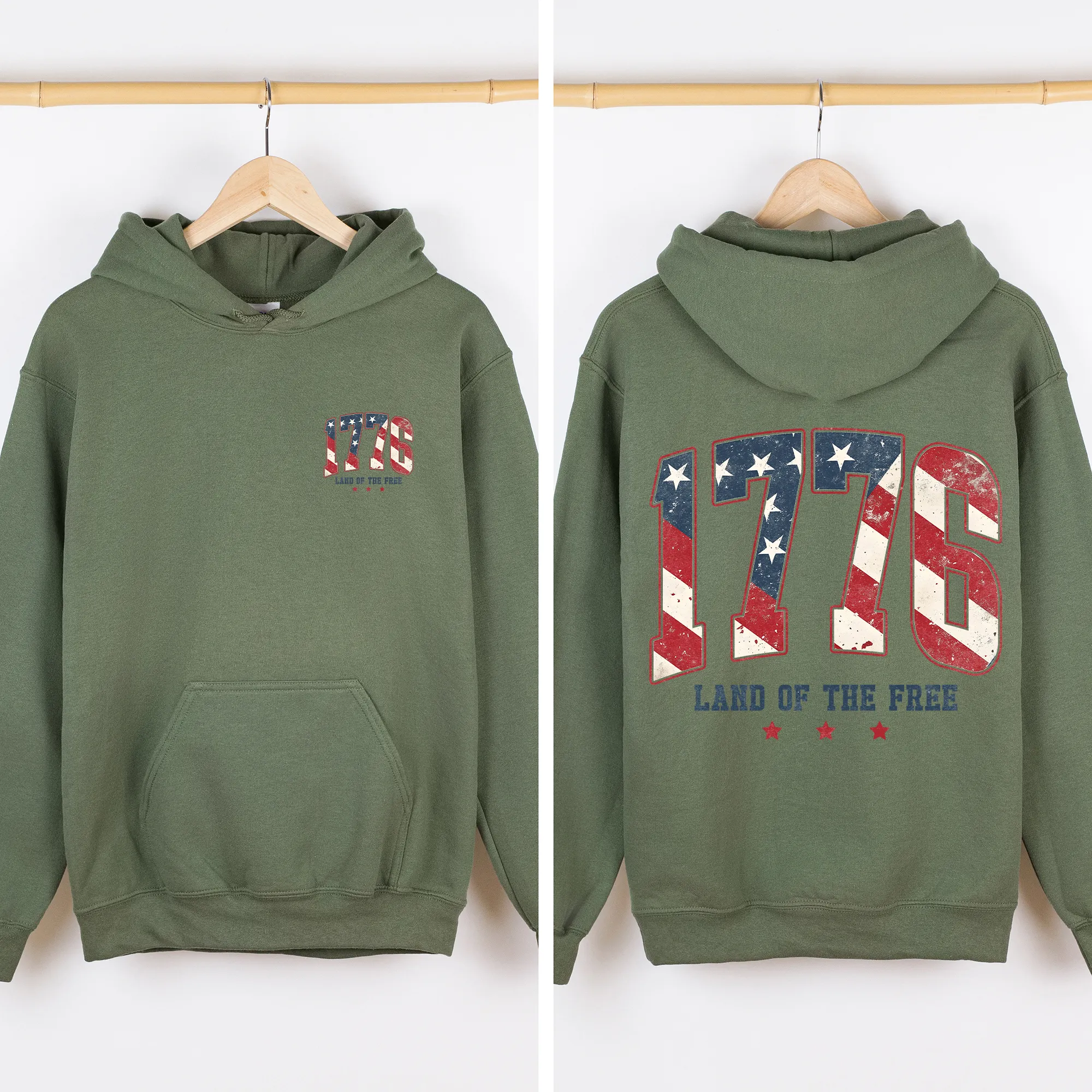 1776, Land Of The Free, USA, America, 4th of July, US Flag Sweatshirt sold by Refinery Number One product image thumbnail 4