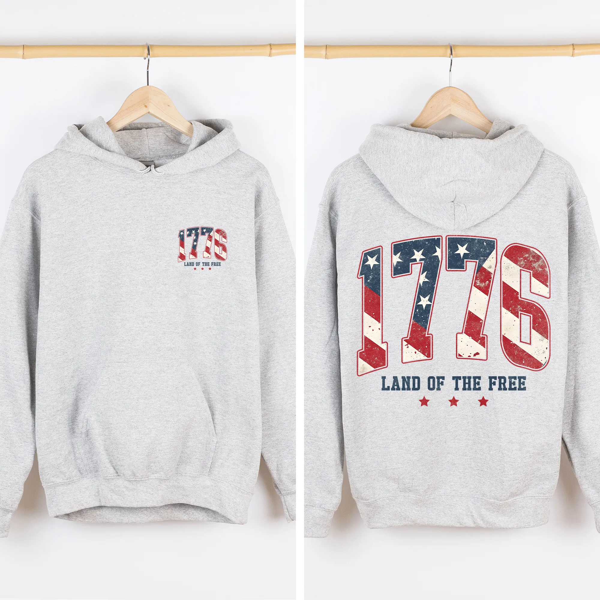 1776, Land Of The Free, USA, America, 4th of July, US Flag Sweatshirt sold by Refinery Number One