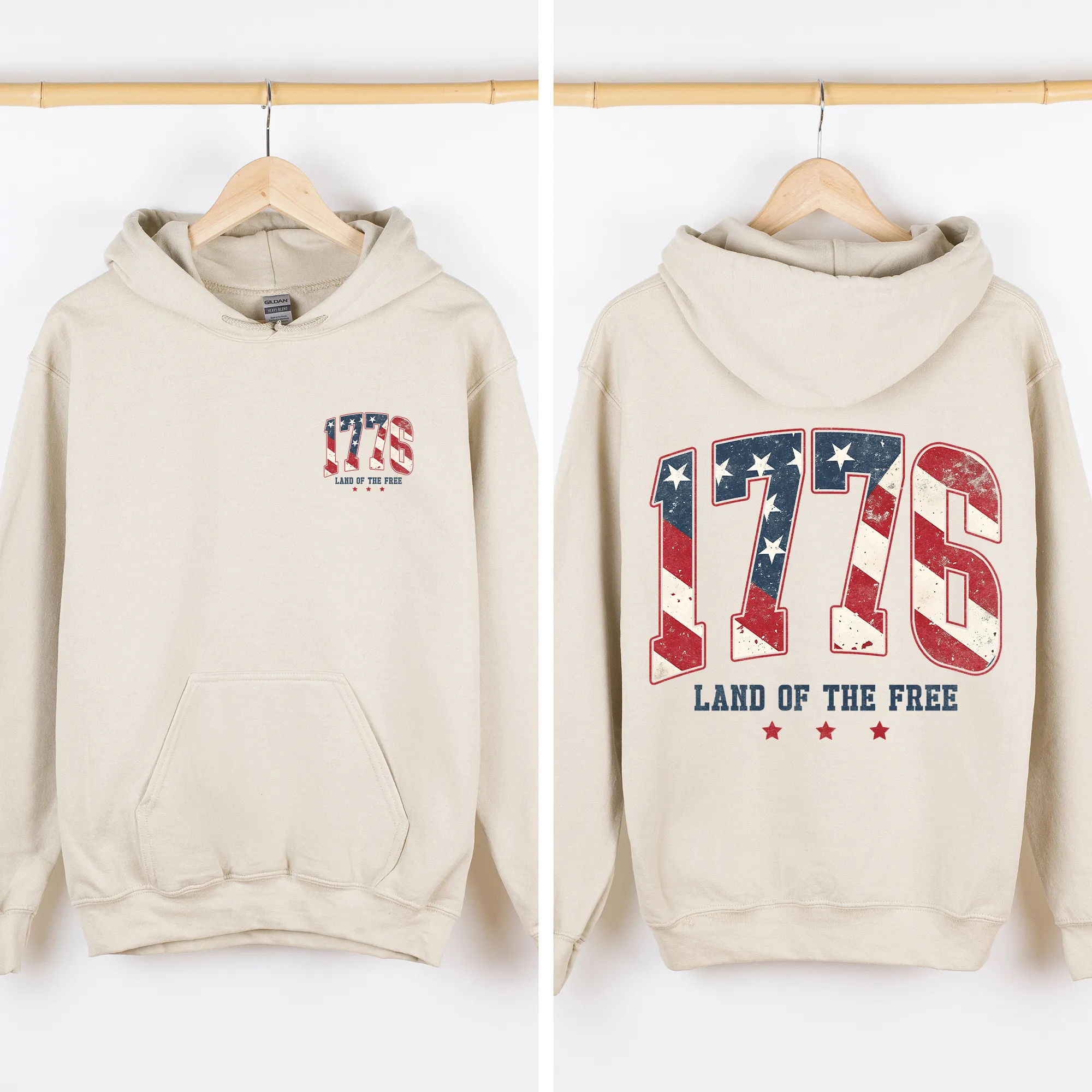 1776, Land Of The Free, USA, America, 4th of July, US Flag Sweatshirt sold by Refinery Number One product image thumbnail 2