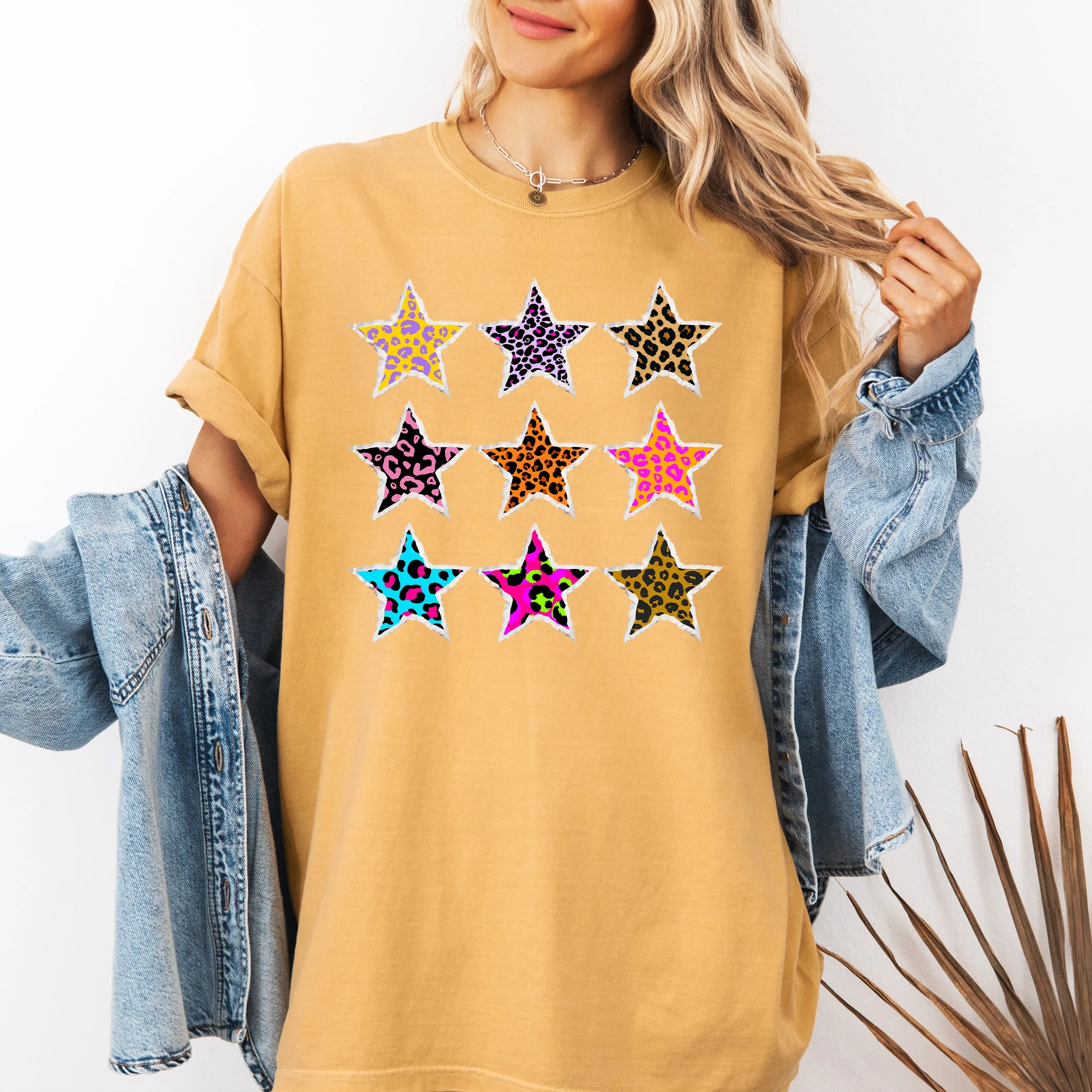 Leopard Print Stars, Retro, 80s Chic, Vintage Comfort Colors T-Shirt sold by Refinery Number One product image thumbnail 4
