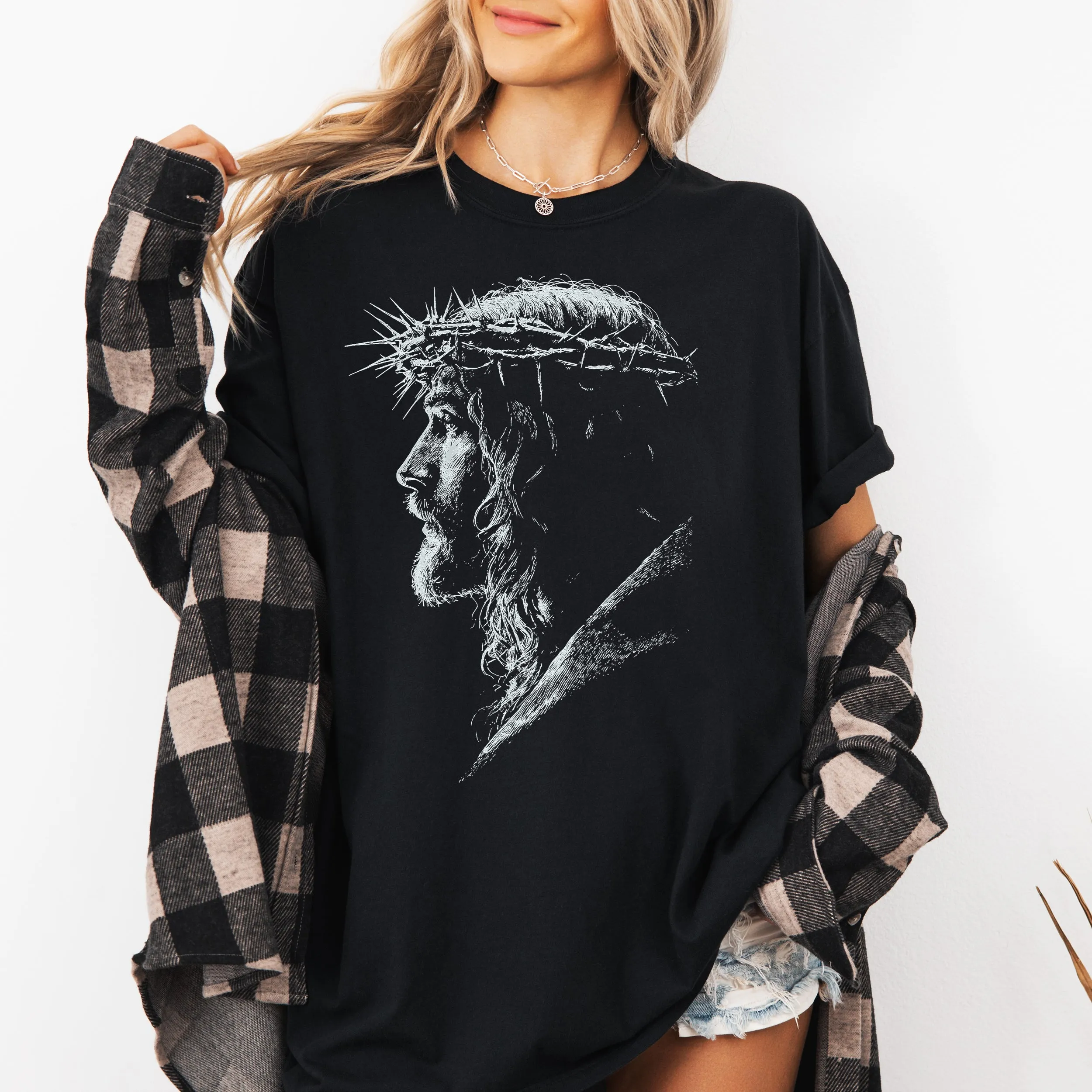 Jesus Silhouette, Faith Apparel, Gospel, Christian Comfort Colors T-Shirt sold by Refinery Number One product image thumbnail 2