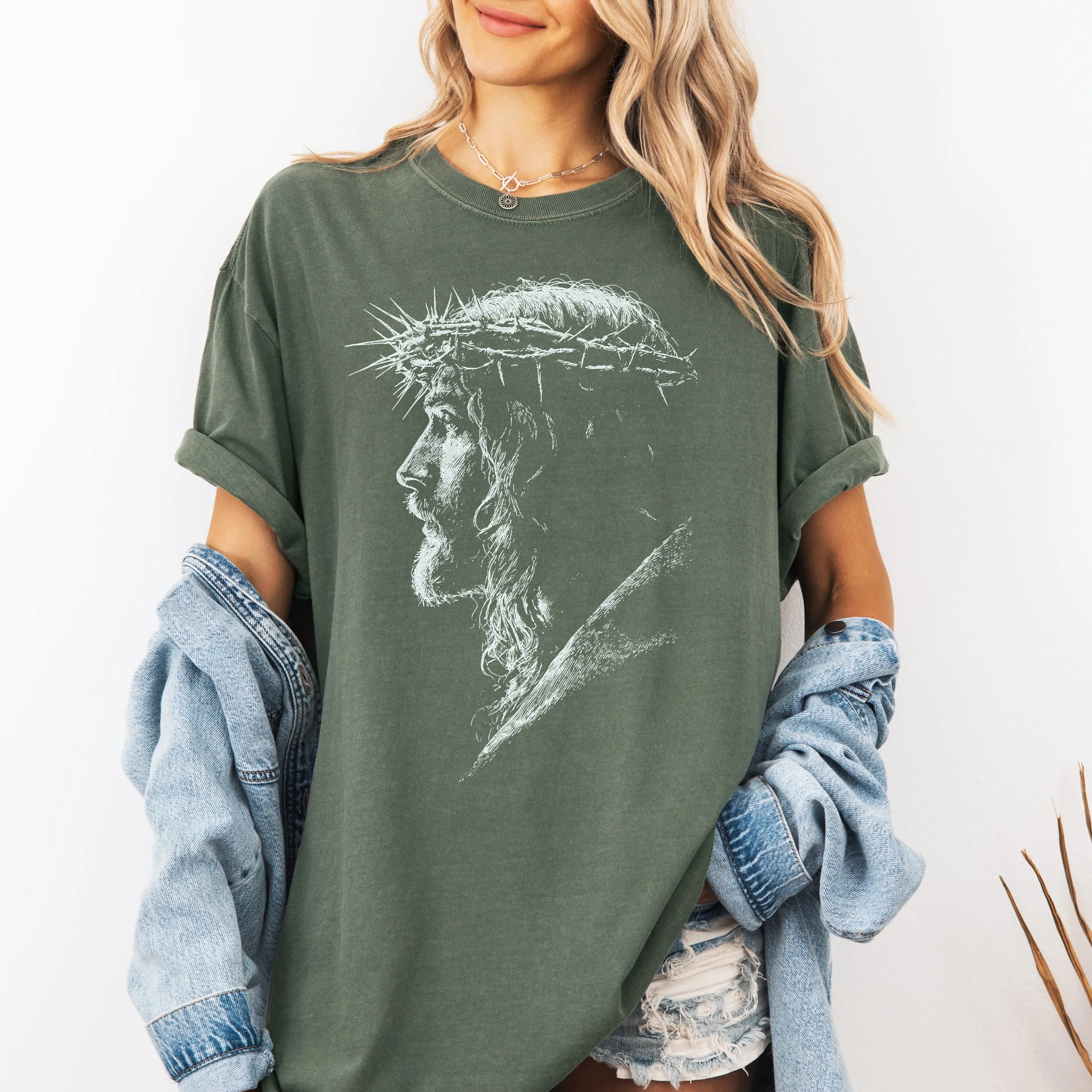 Jesus Silhouette, Faith Apparel, Gospel, Christian Comfort Colors T-Shirt sold by Refinery Number One product image thumbnail 3