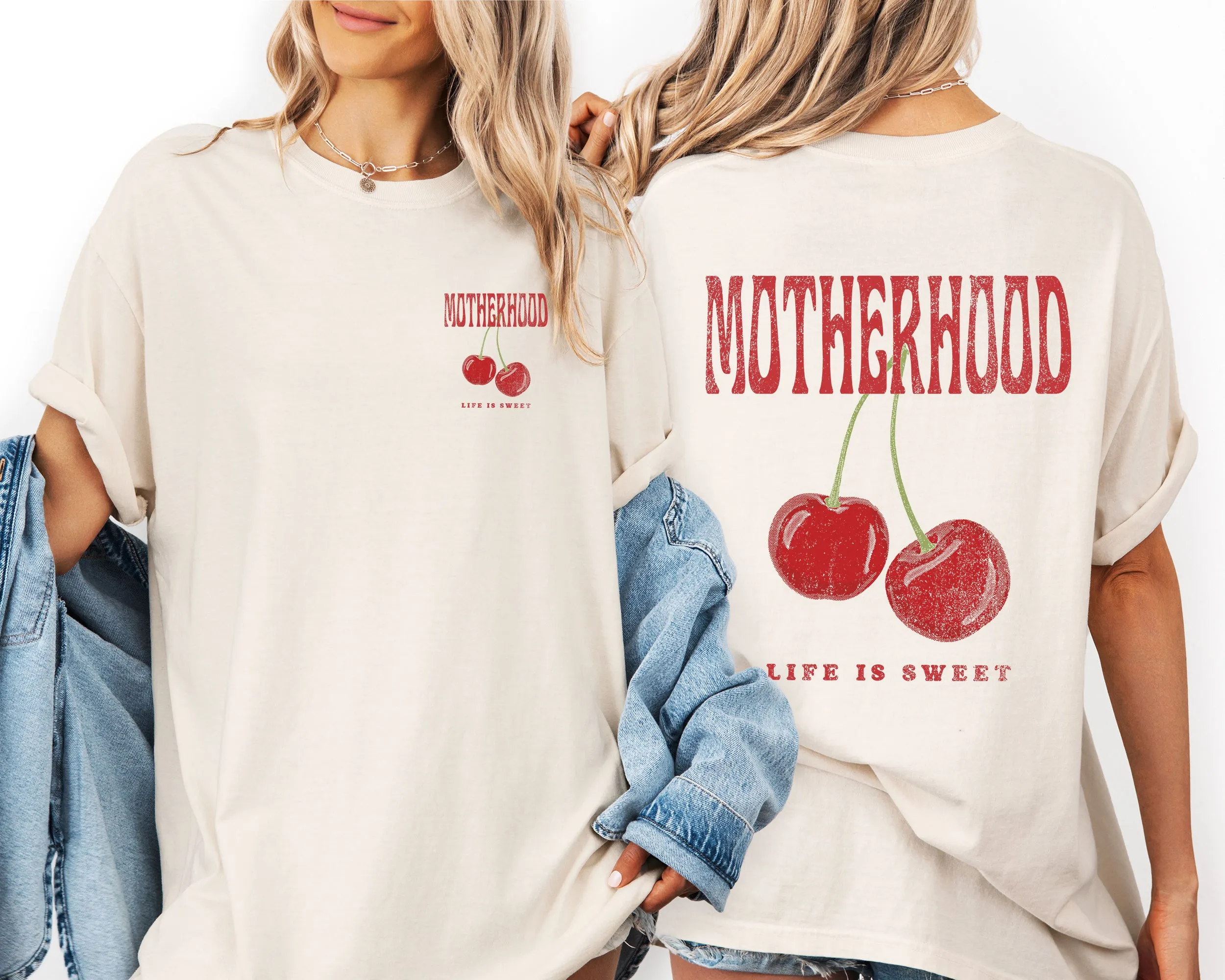 Motherhood, Life Is Sweet, Cherry, Mother's Day Comfort Colors T-Shirt sold by Refinery Number One product image thumbnail 2