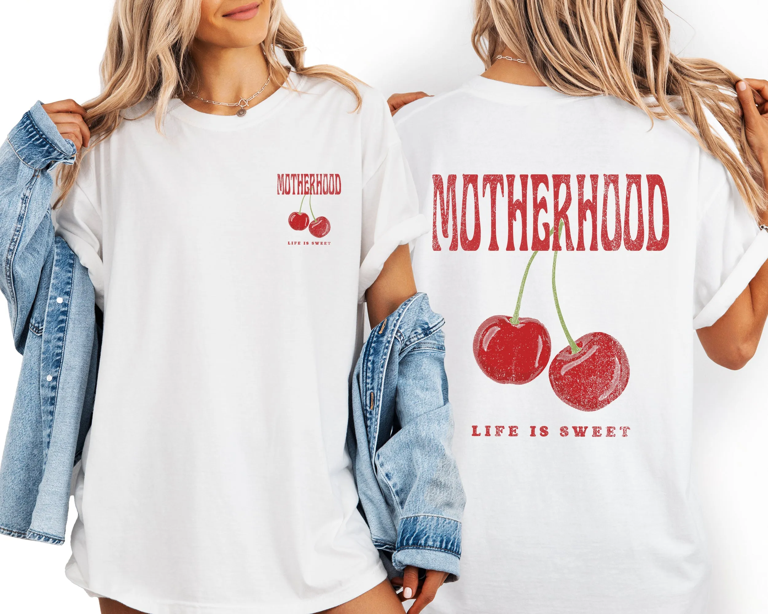 Motherhood, Life Is Sweet, Cherry, Mother's Day Comfort Colors T-Shirt sold by Refinery Number One product image thumbnail 4