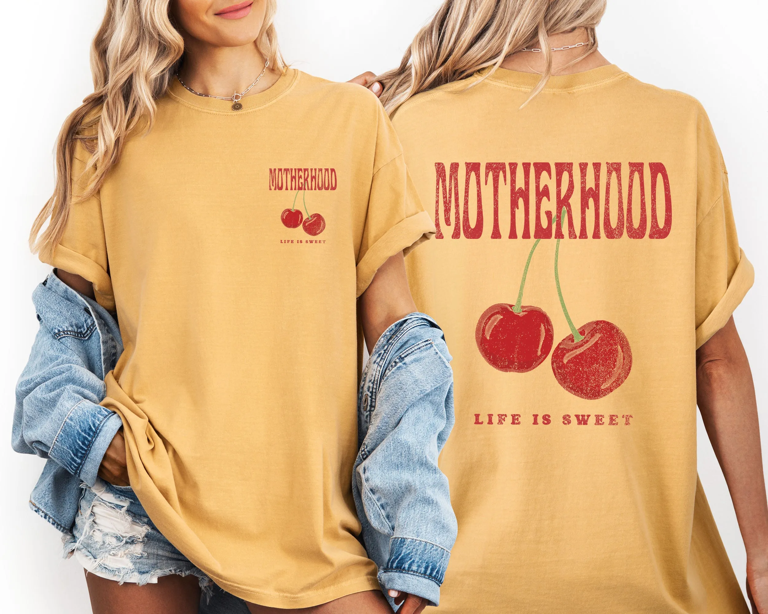 Motherhood, Life Is Sweet, Cherry, Mother's Day Comfort Colors T-Shirt sold by Refinery Number One product image thumbnail 3