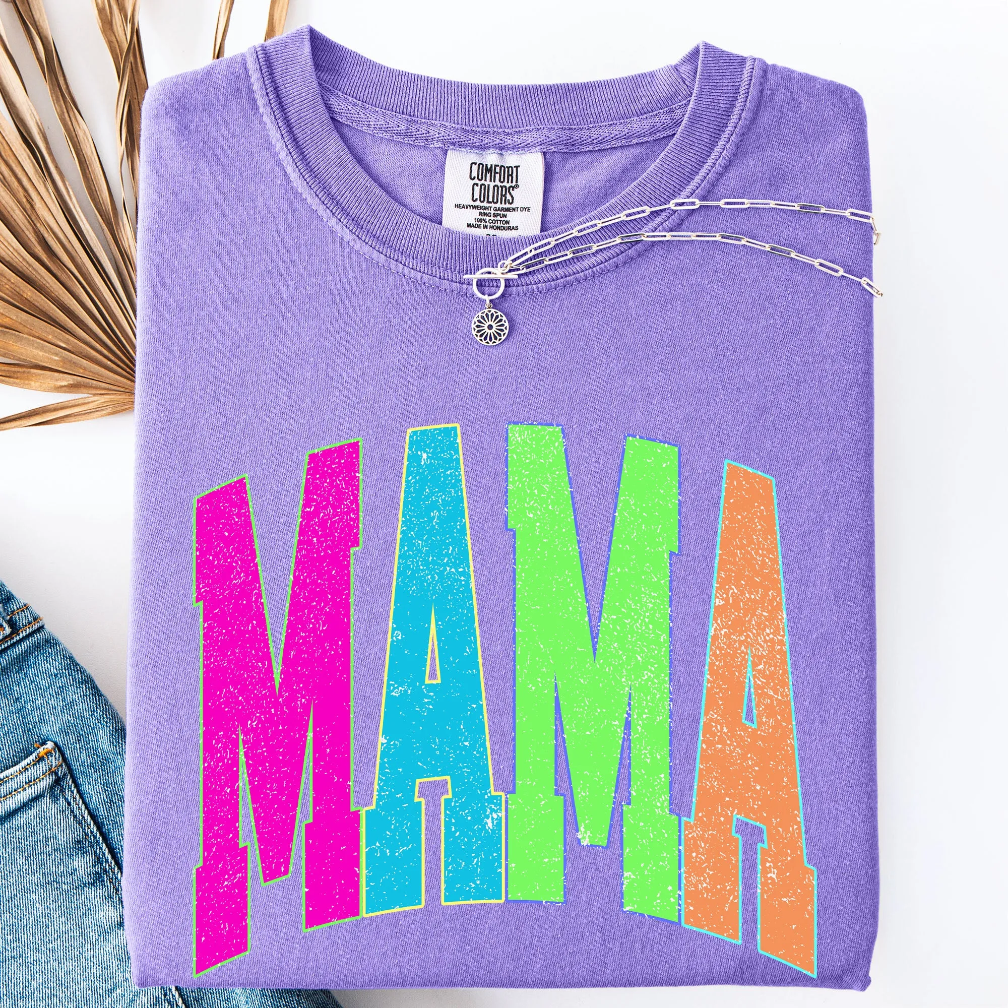 Mama, Vintage Colorful, Varsity Design, Mother's Day Comfort Colors T-Shirt sold by Refinery Number One product image thumbnail 4