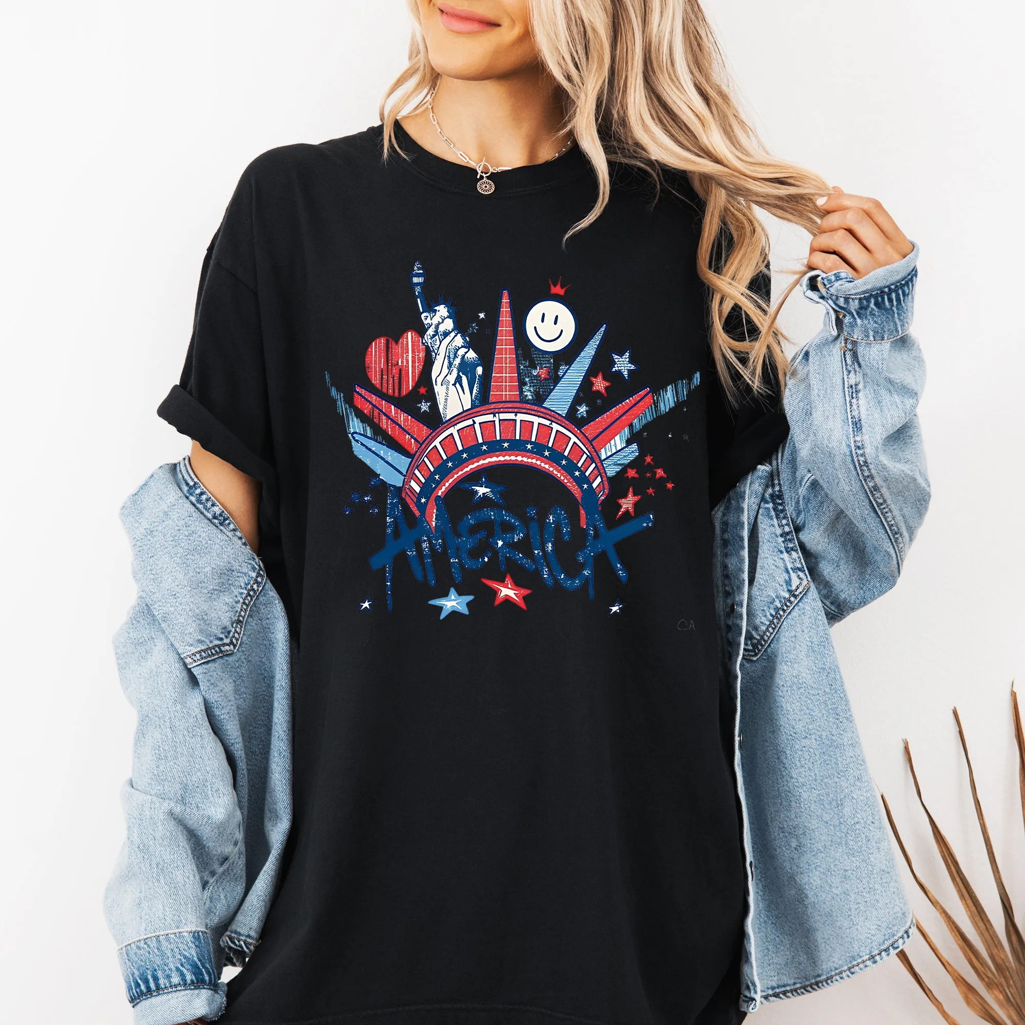 America, Statue Of Liberty, Patriotic, 250, Fourth Of July Party Comfort Colors T-Shirt sold by Refinery Number One product image thumbnail 5