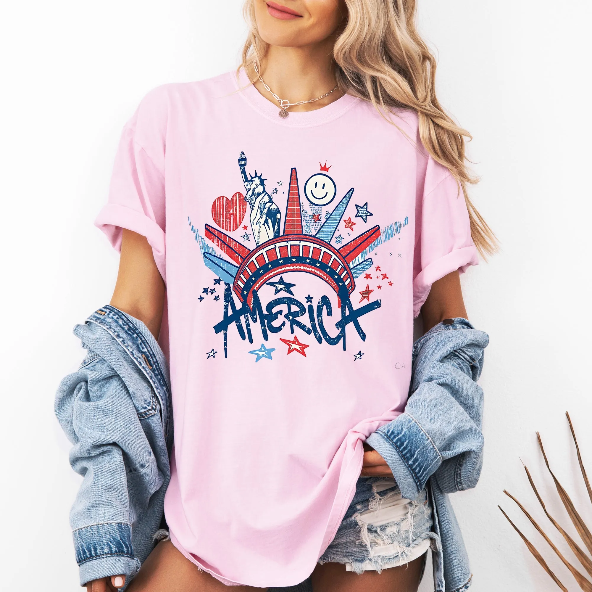 America, Statue Of Liberty, Patriotic, 250, Fourth Of July Party Comfort Colors T-Shirt sold by Refinery Number One product image thumbnail 2