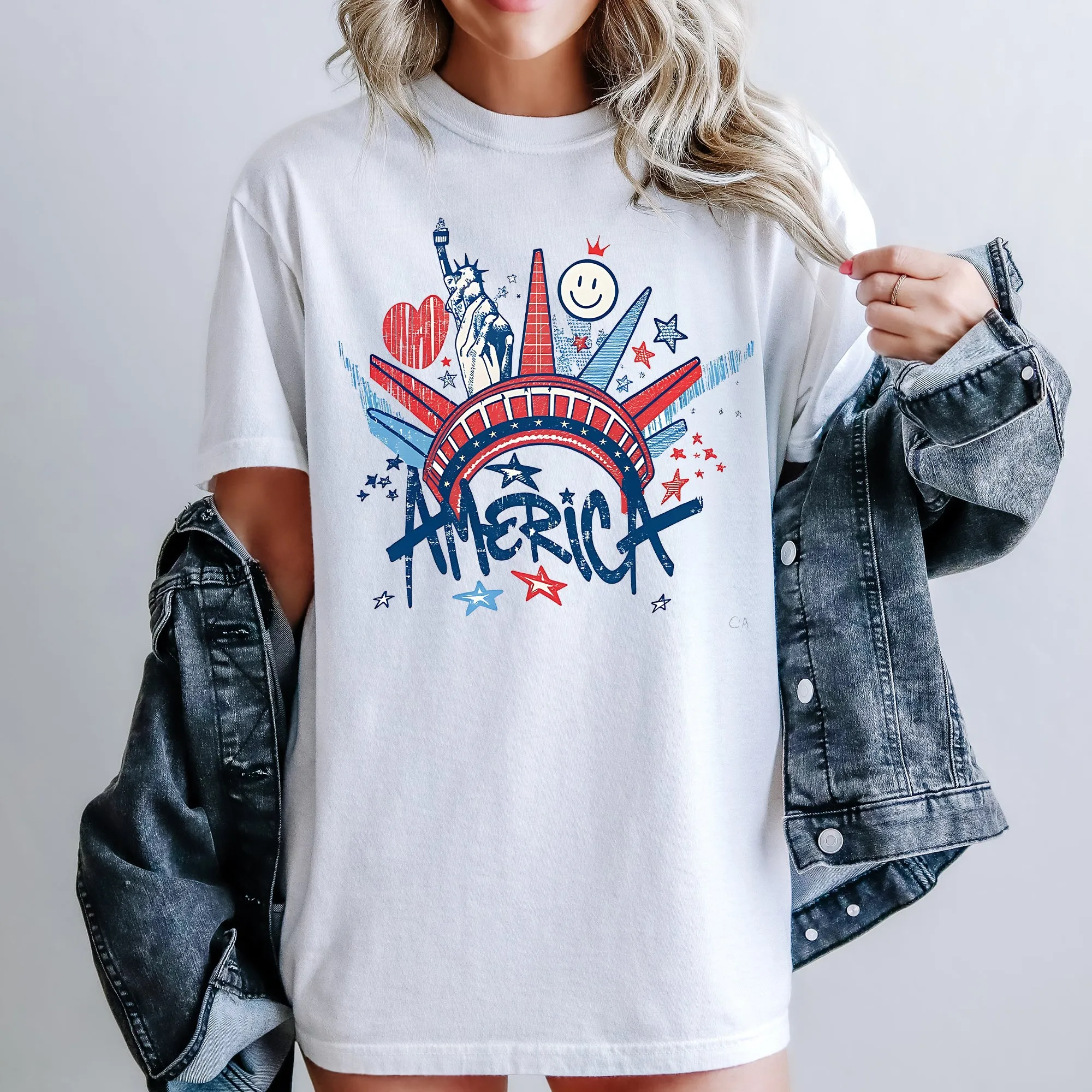 America, Statue Of Liberty, Patriotic, 250, Fourth Of July Party Comfort Colors T-Shirt sold by Refinery Number One product image thumbnail 4