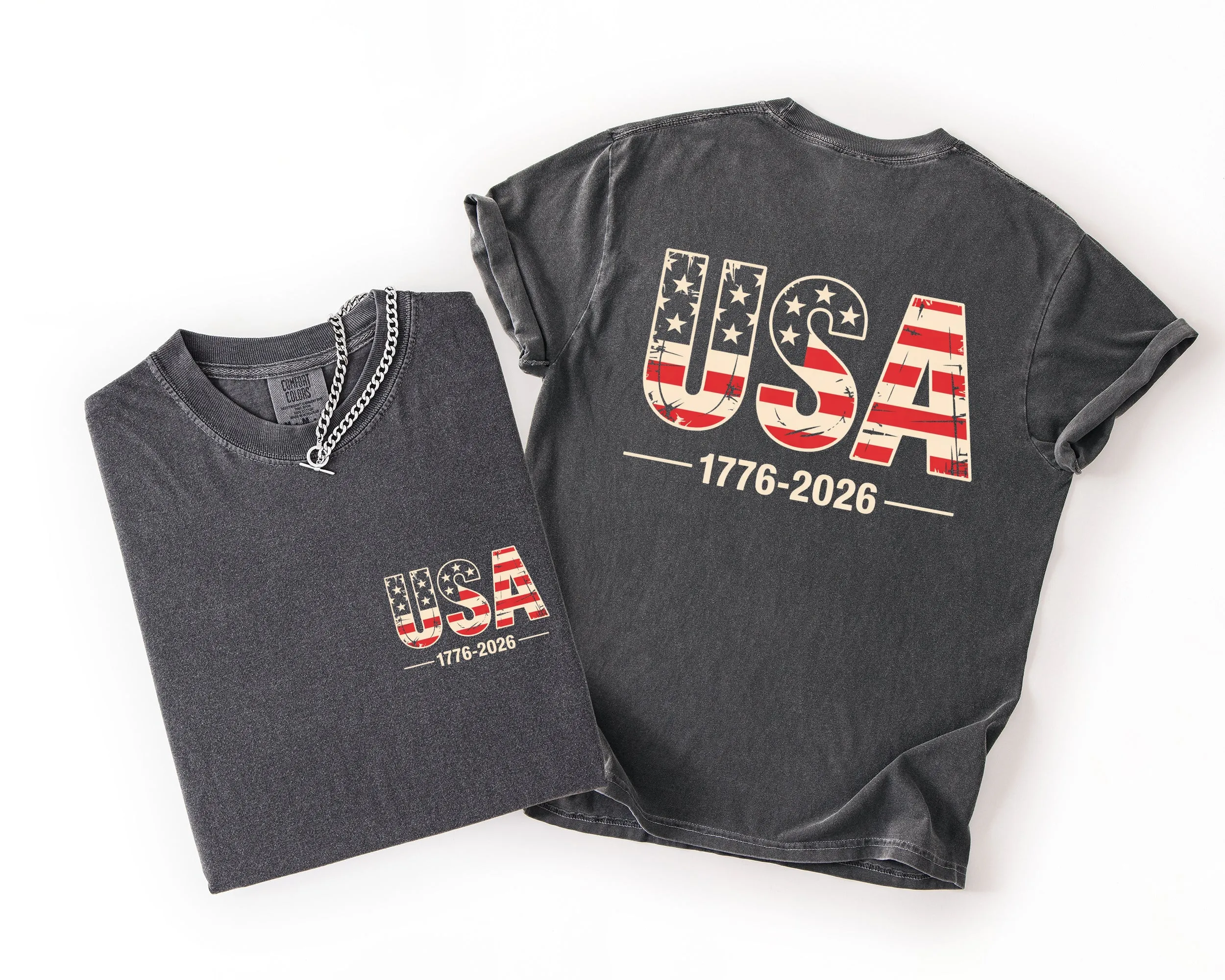 USA, US Flag, 4th of July, America, Patriotic Unisex Comfort Colors T-Shirt sold by Refinery Number One