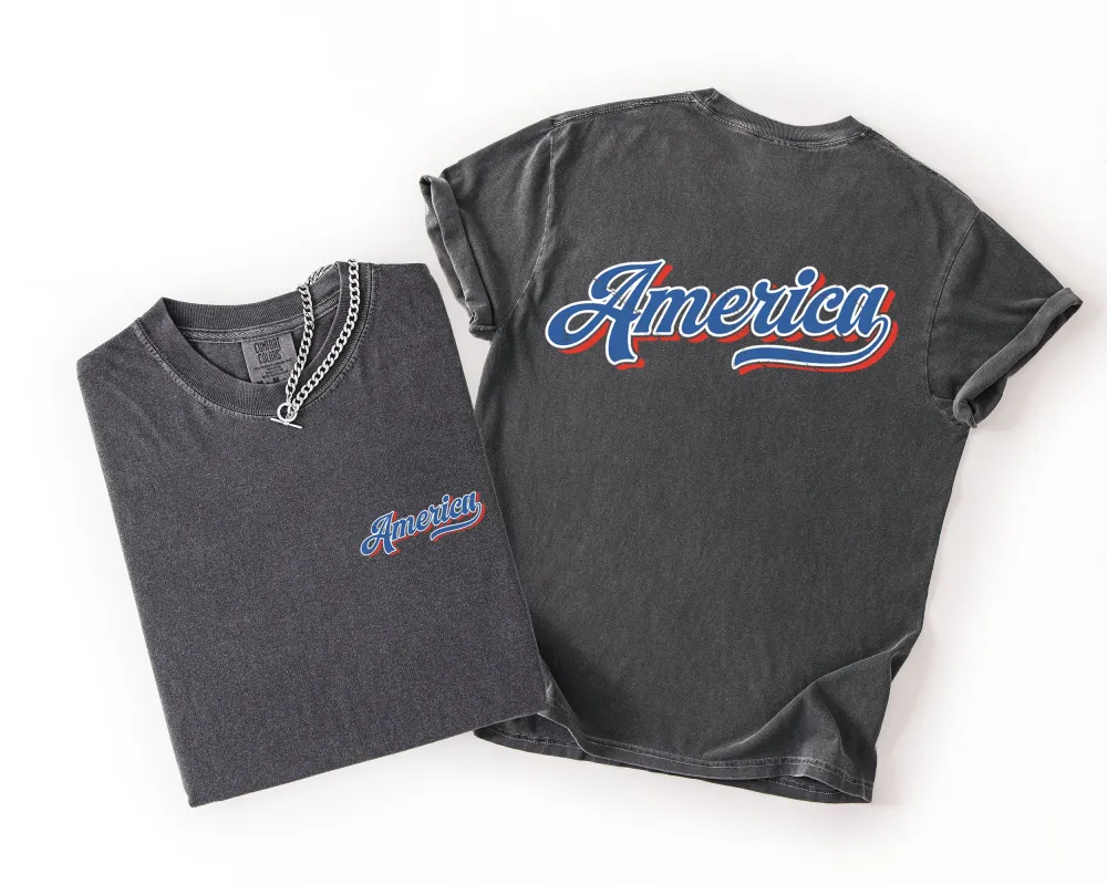 America, USA, 4th of July, Patriotic, Unisex Comfort Colors T-Shirt made by Refinery Number One