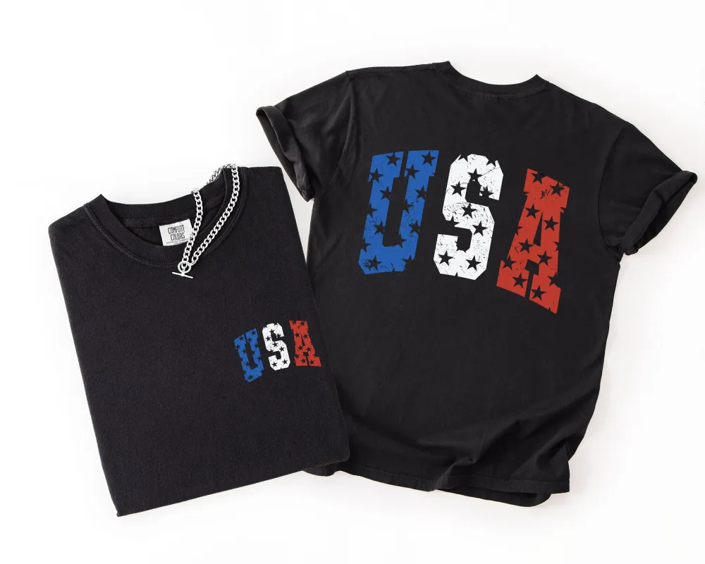 USA, Stars, America, 4th of July, Unisex Comfort Colors T-Shirt made by Refinery Number One