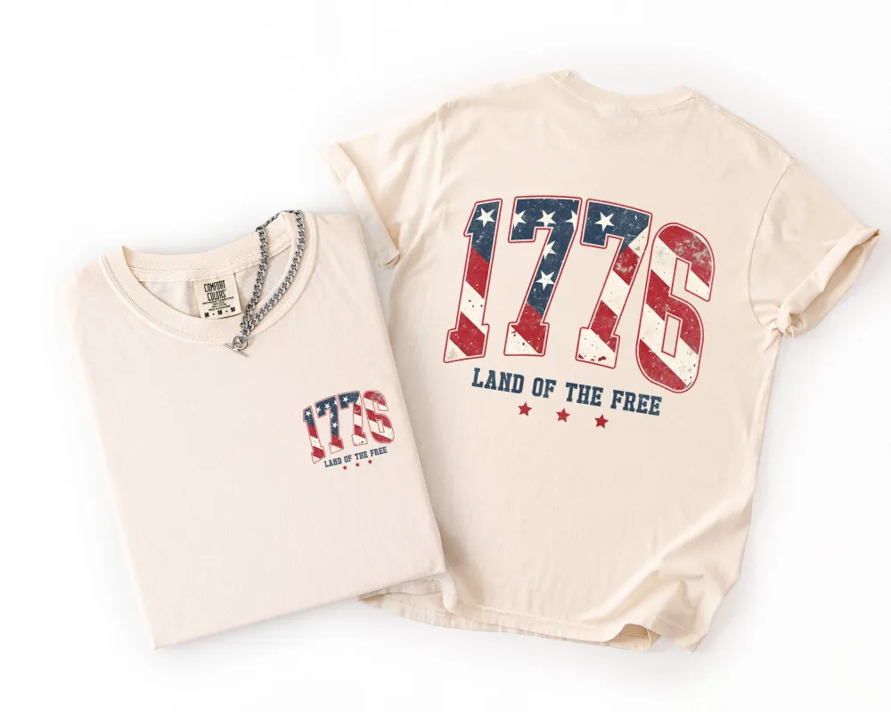 1776, Land Of The Free, USA, America, 4th of July, US Flag Comfort Colors T-Shirt made by Refinery Number One